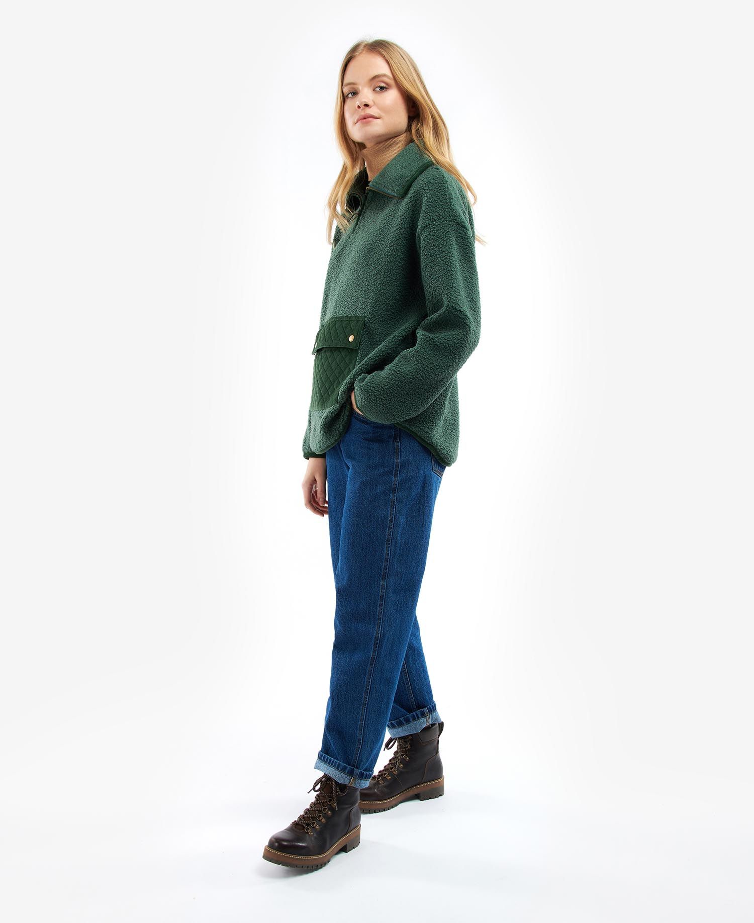 Barbour Ellison Women's Sweatshirts Dark Green | 942713-ZYC