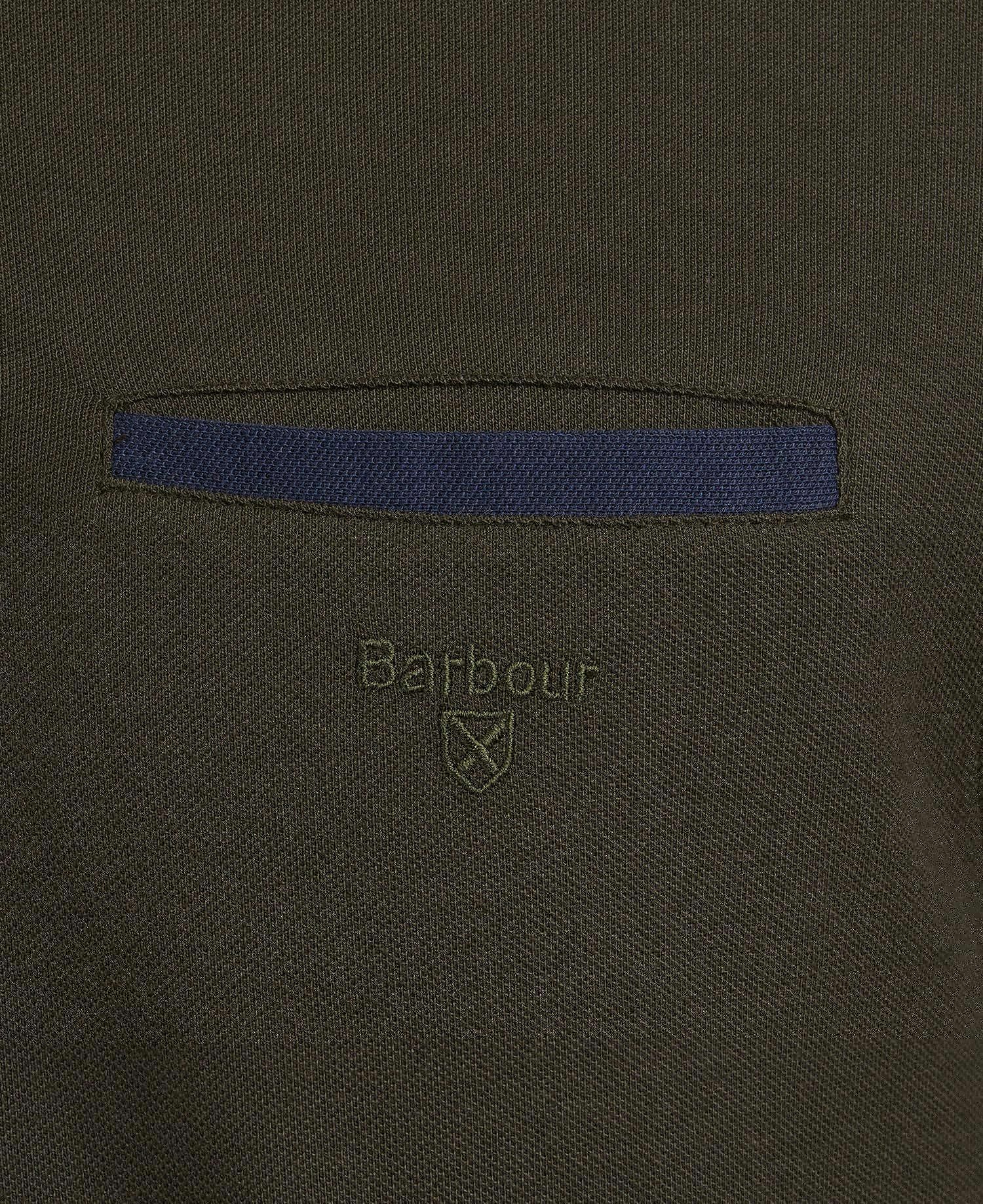 Barbour Essential Long Sleeve Pocket Men's Polo Shirts Navy | 398076-NRC