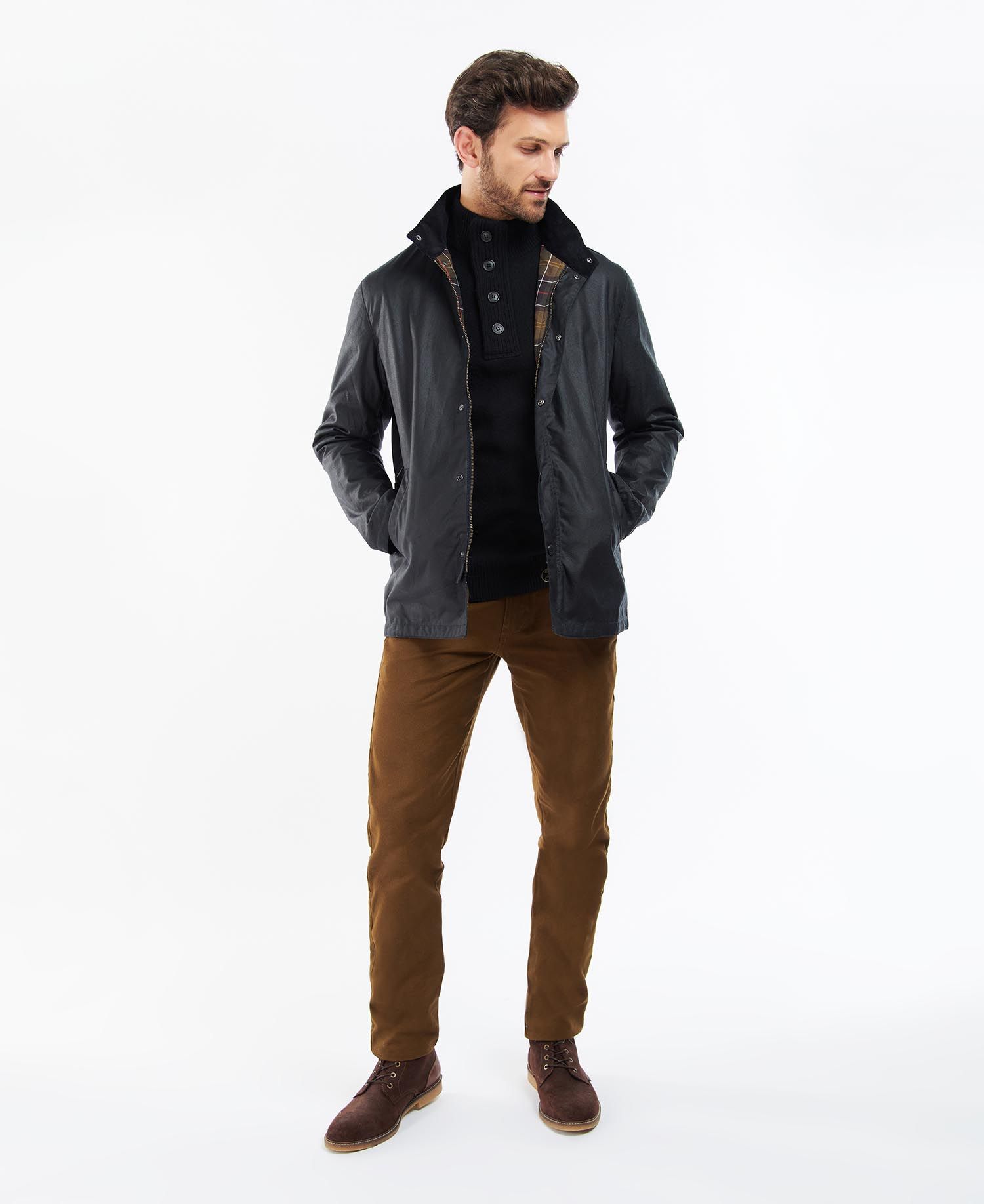 Barbour Evelar Men's Waxed Jackets Black | 250673-UKM