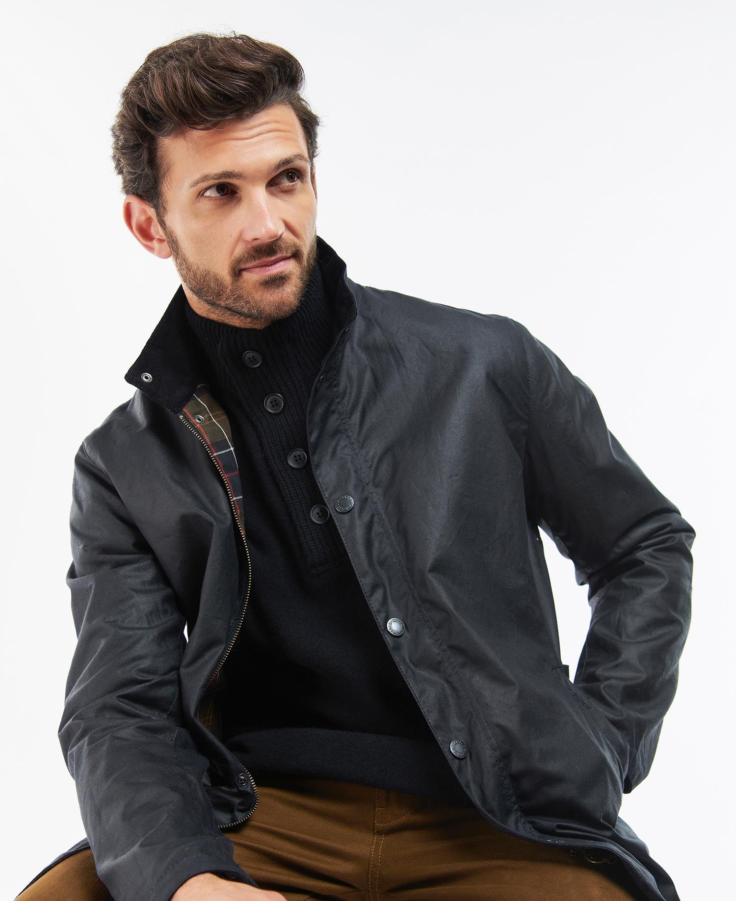 Barbour Evelar Men\'s Waxed Jackets Black | 250673-UKM