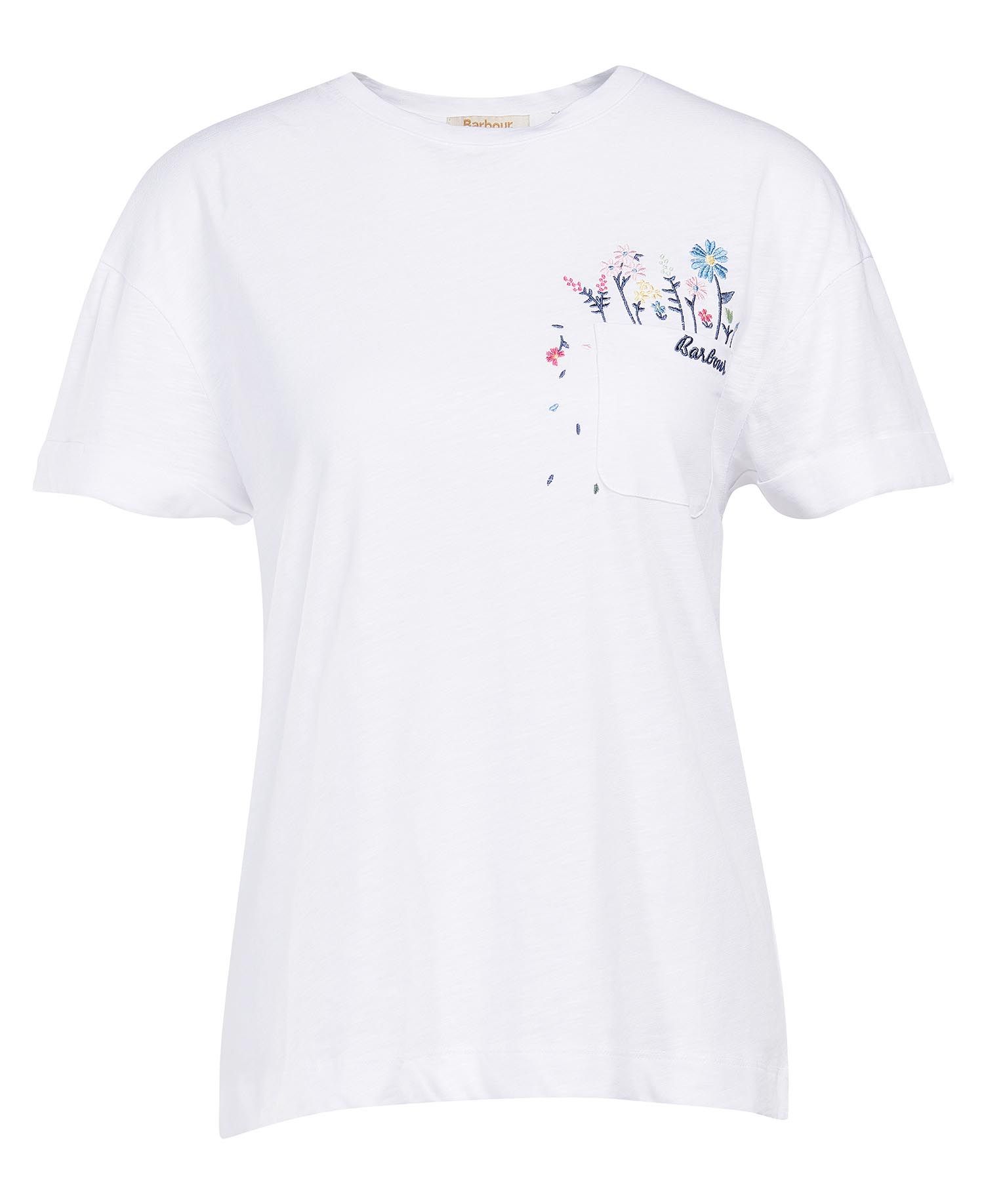 Barbour Evergreen Women's T Shirts White | 620871-DEI