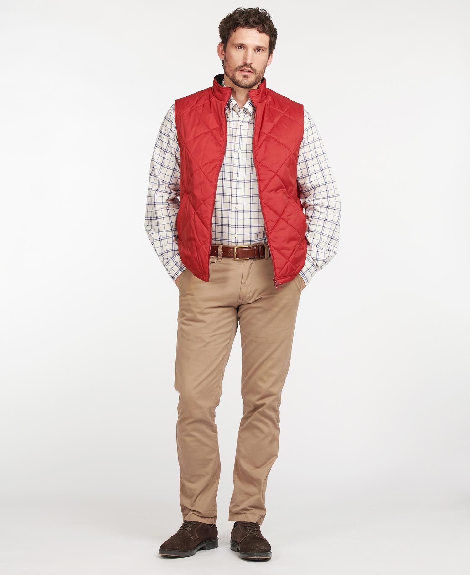 Barbour Finn Men's Vest Dark Red | 452187-ECY