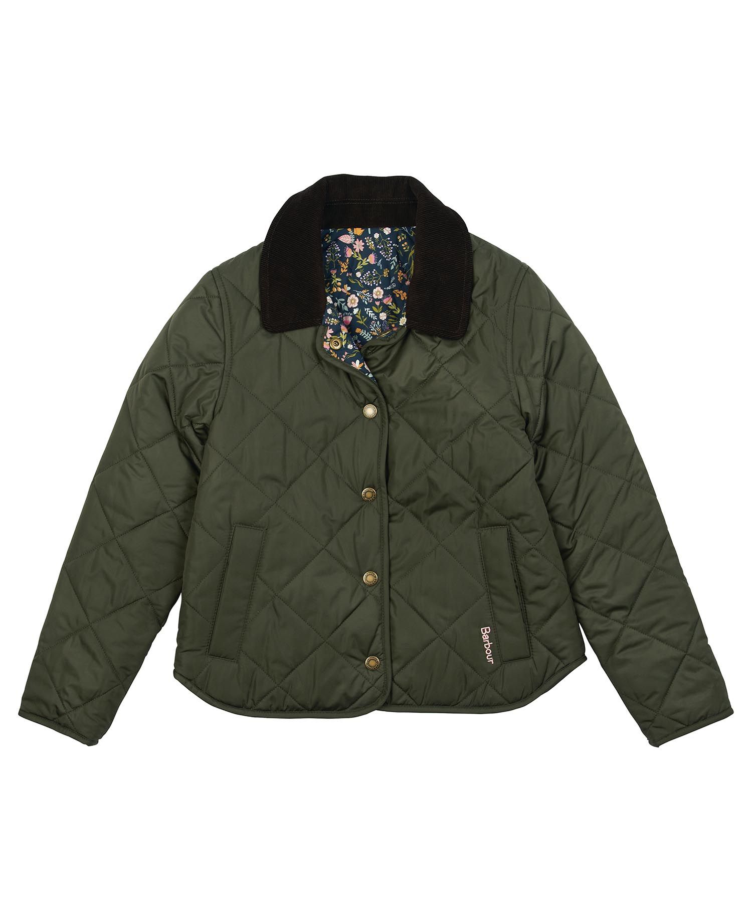 Barbour Foxley Reversible Kids' Jackets Olive / Black | 753124-SRF