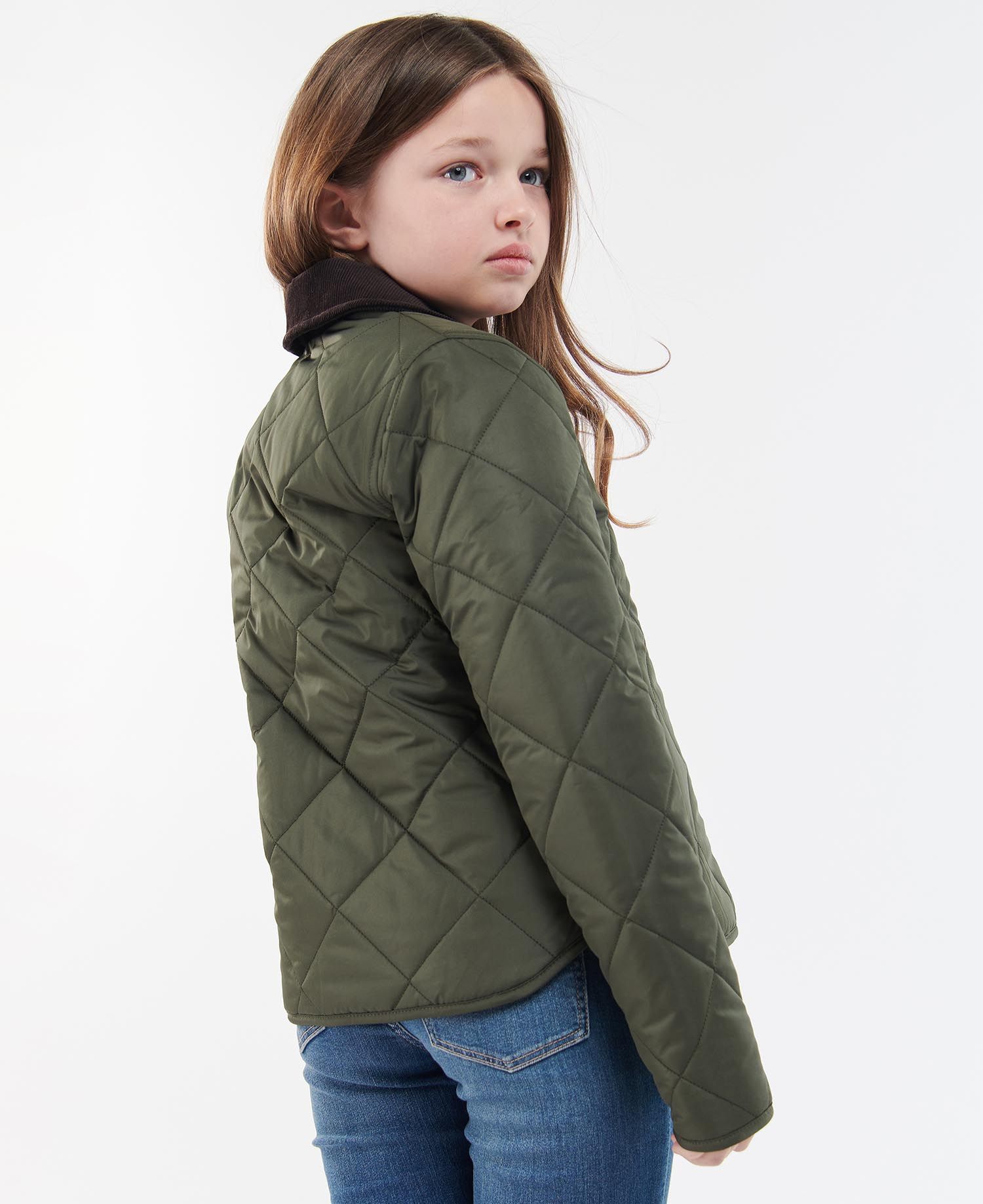 Barbour Foxley Reversible Kids' Jackets Olive / Black | 753124-SRF