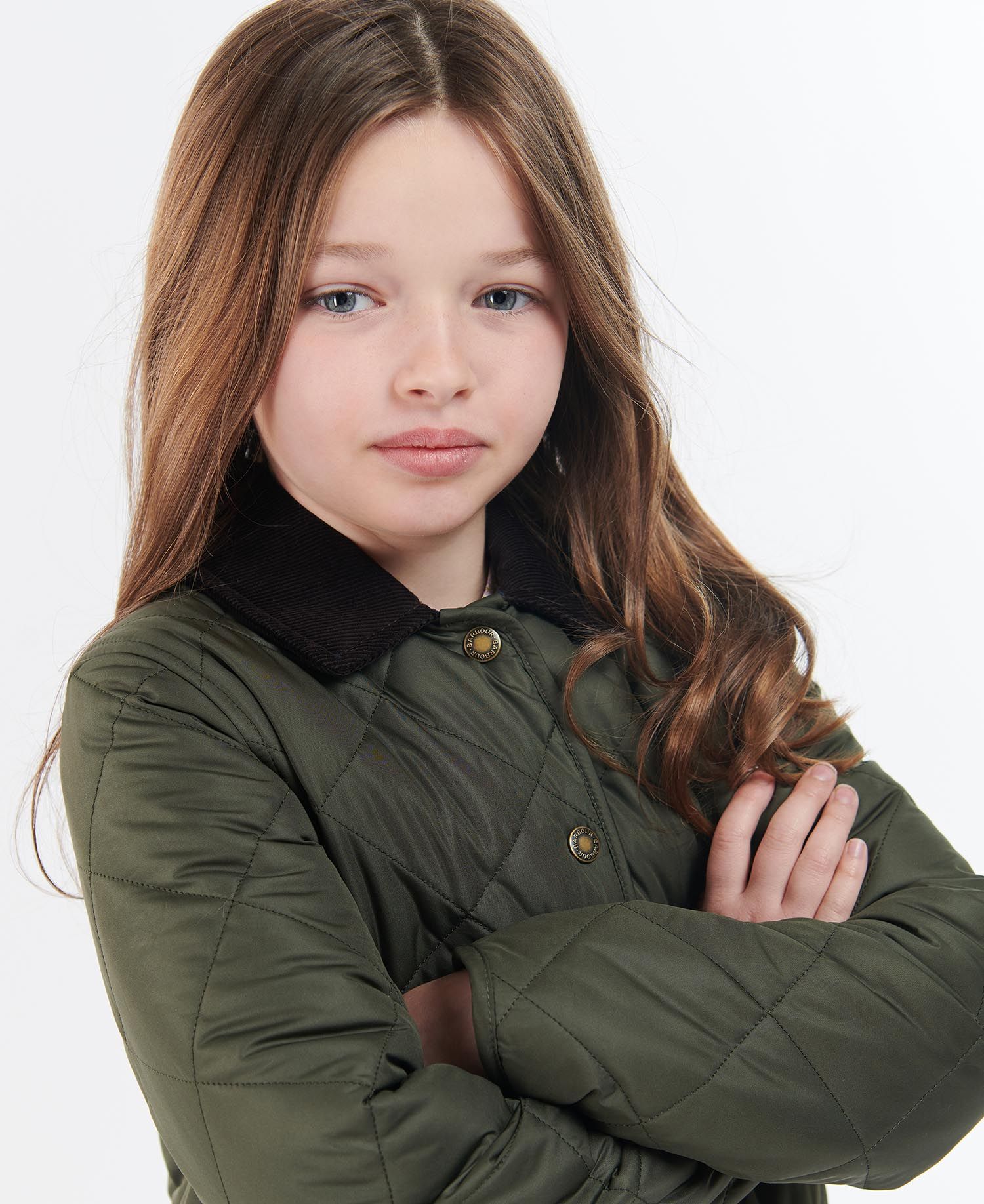 Barbour Foxley Reversible Kids' Jackets Olive / Black | 753124-SRF