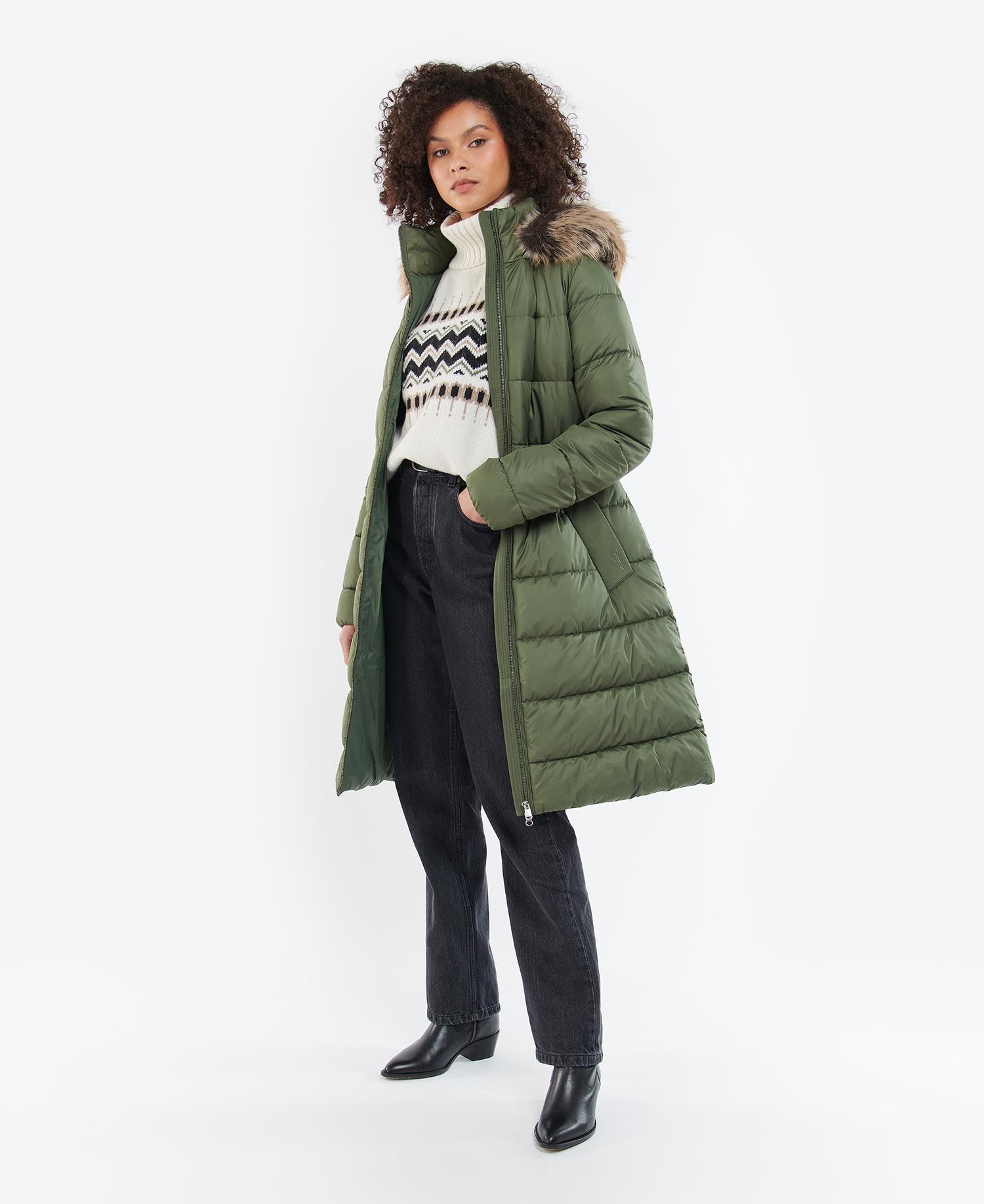 Barbour Francesca Women's Quilted Jackets Green | 846519-POV