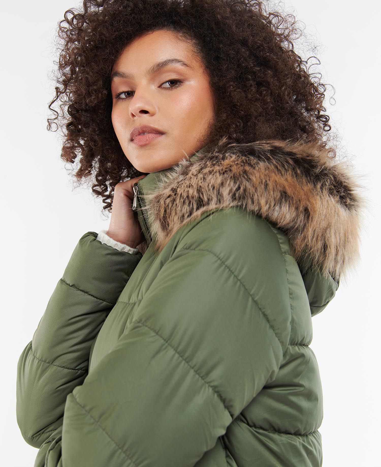 Barbour Francesca Women's Quilted Jackets Green | 846519-POV