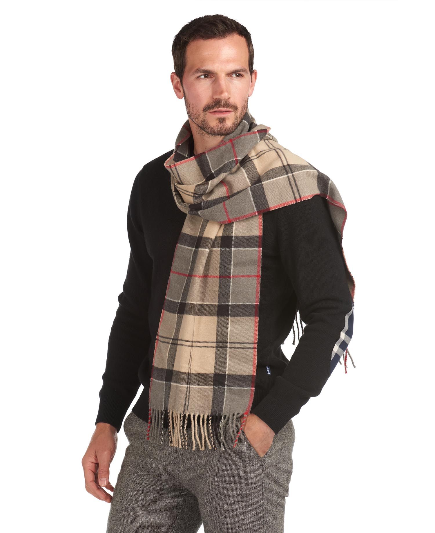 Barbour Galingale Tartan Men's Scarves Khaki / Grey | 501962-HJA