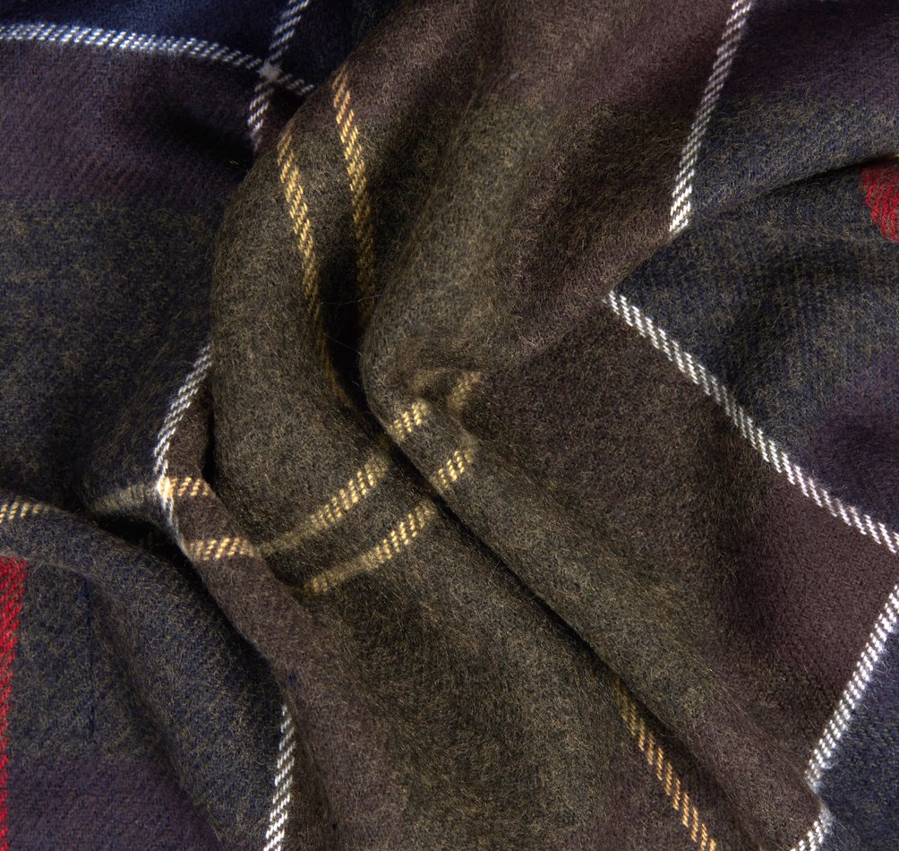 Barbour Galingale Tartan Men's Scarves Navy / Coffee | 419275-ZIL