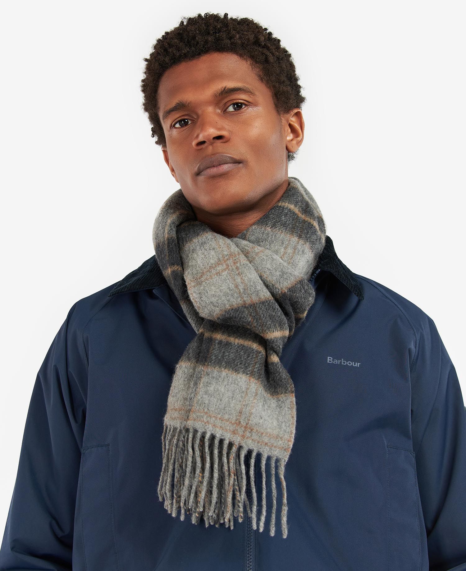 Barbour Galston Tartan Men\'s Scarves Grey | 932465-JMD