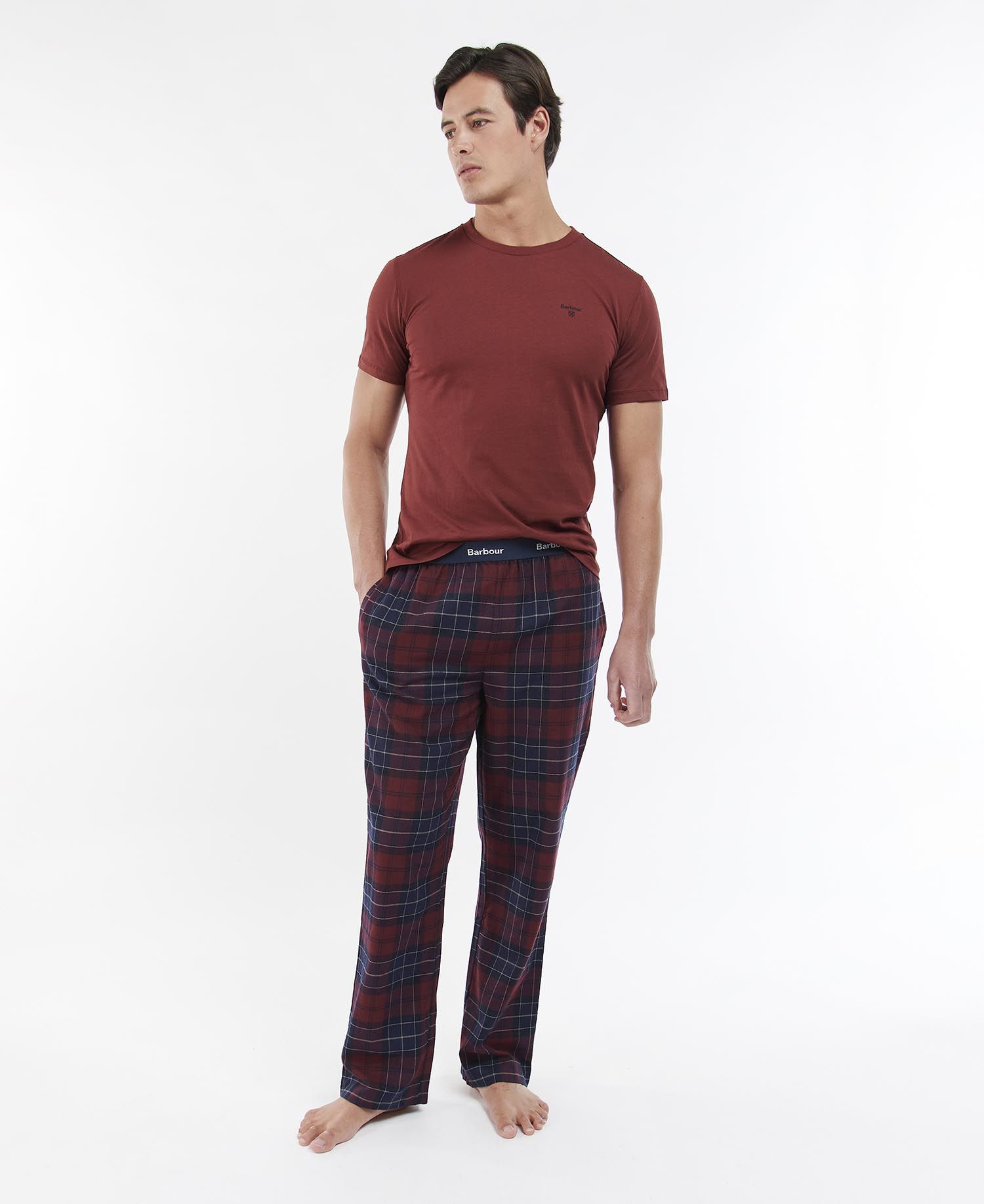 Barbour Glenn Tartan Men's Nightwear Dark Brown | 931874-GKB