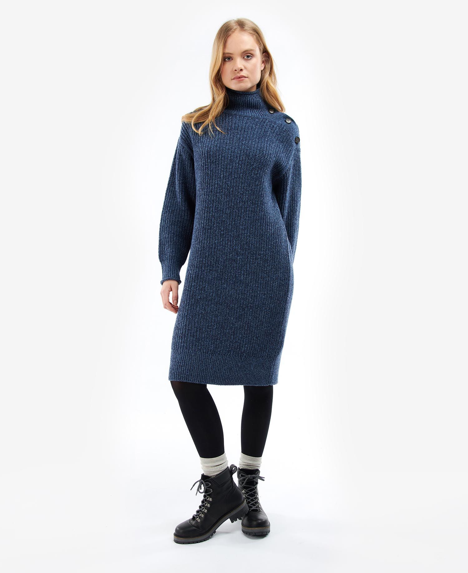 Barbour Greenwell Knitted Women's Dress Navy | 265704-RHA