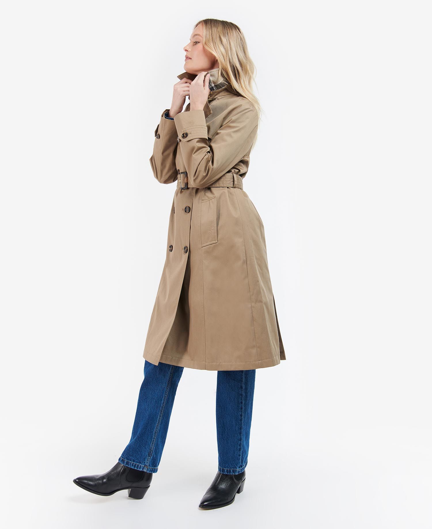 Barbour Greta Trench Women's Coats Khaki | 385247-WYR