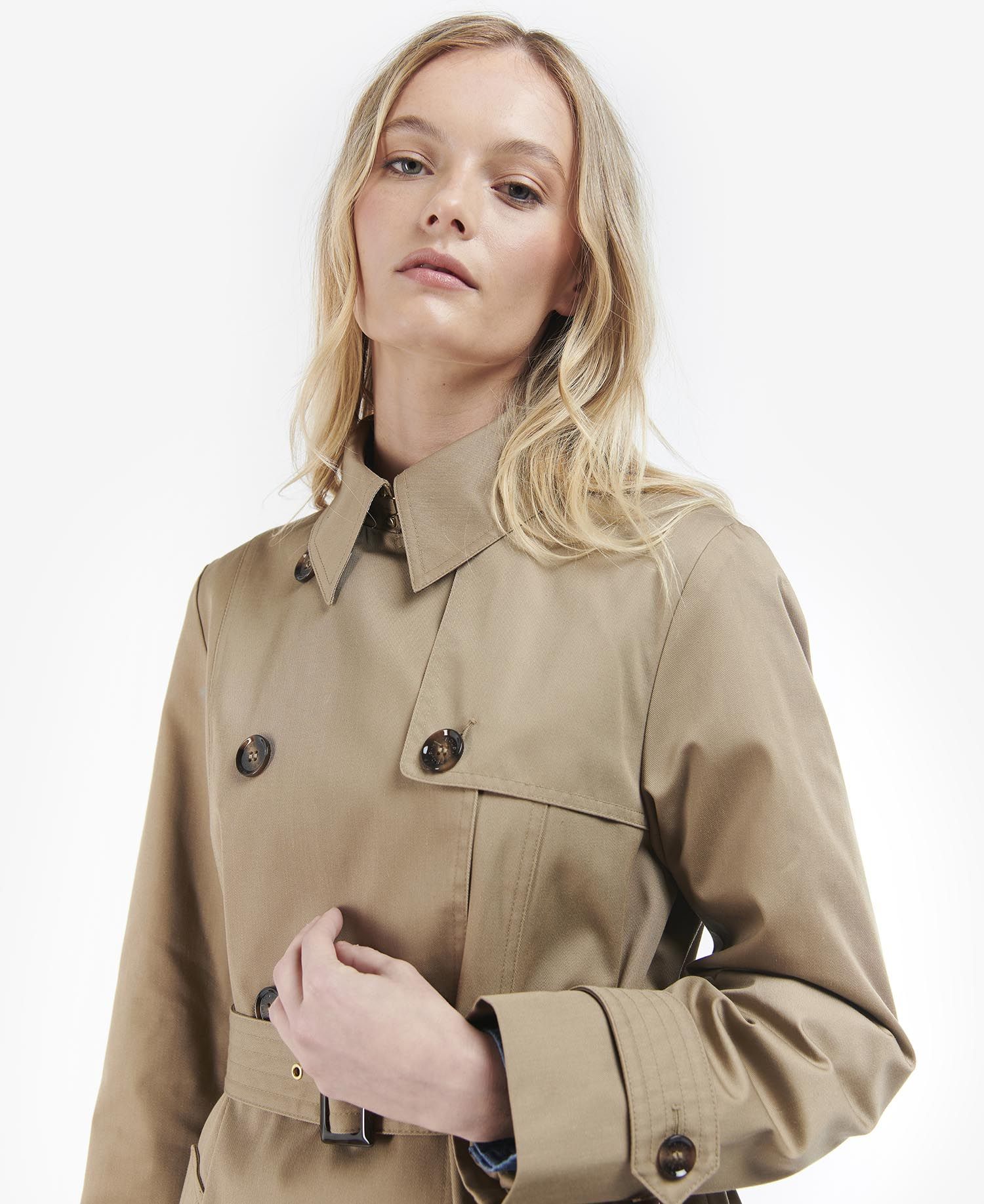 Barbour Greta Trench Women's Coats Khaki | 385247-WYR