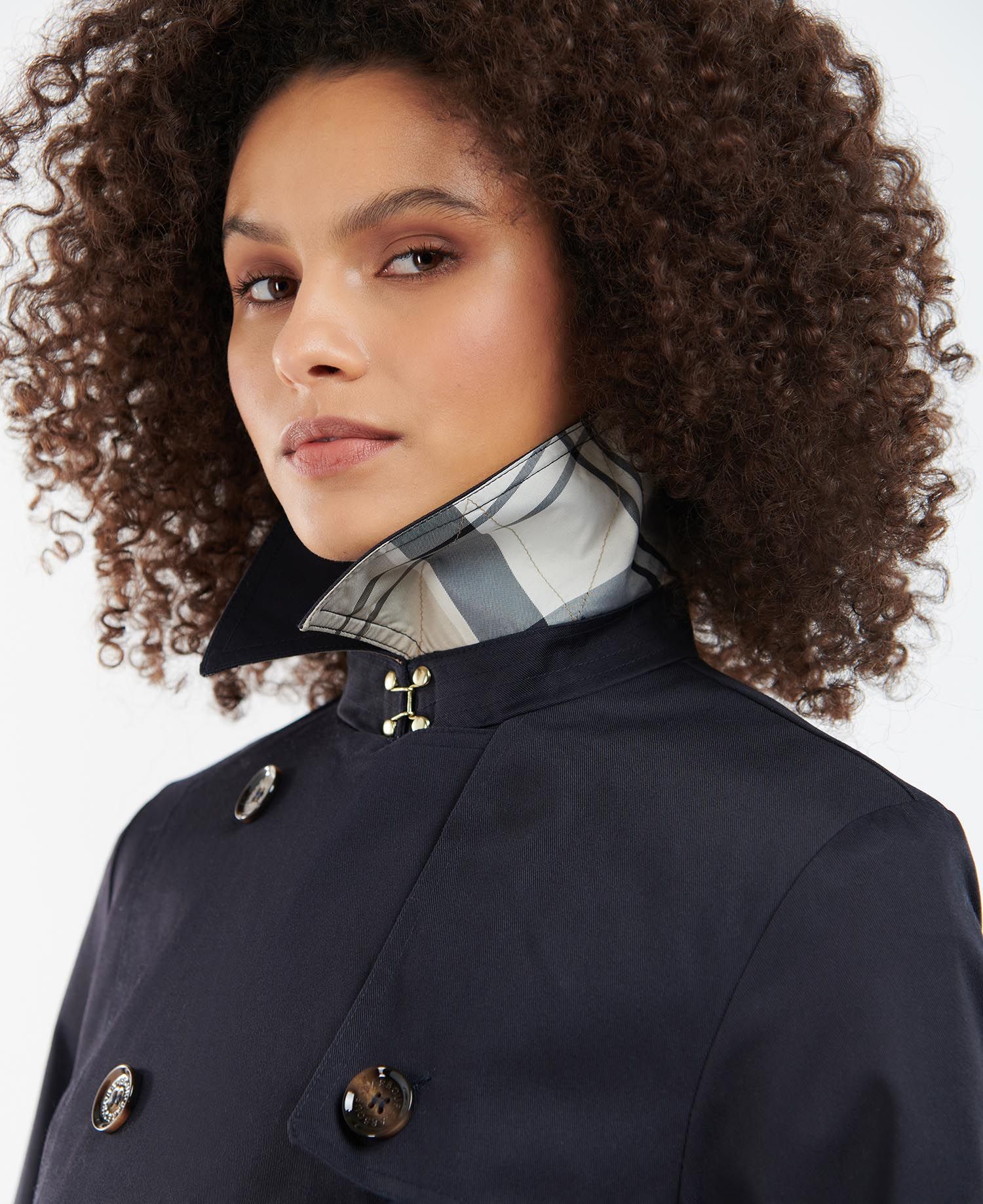 Barbour Greta Trench Women's Coats Navy | 253870-HNE