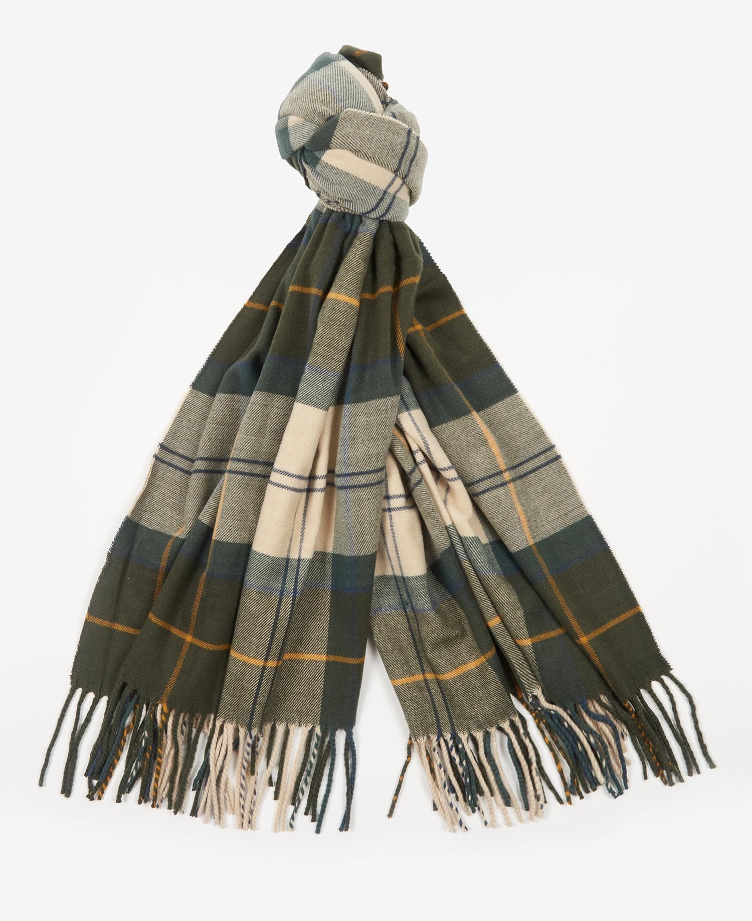 Barbour Hailes Tartan Women's Scarves Olive / Brown | 132047-KTW