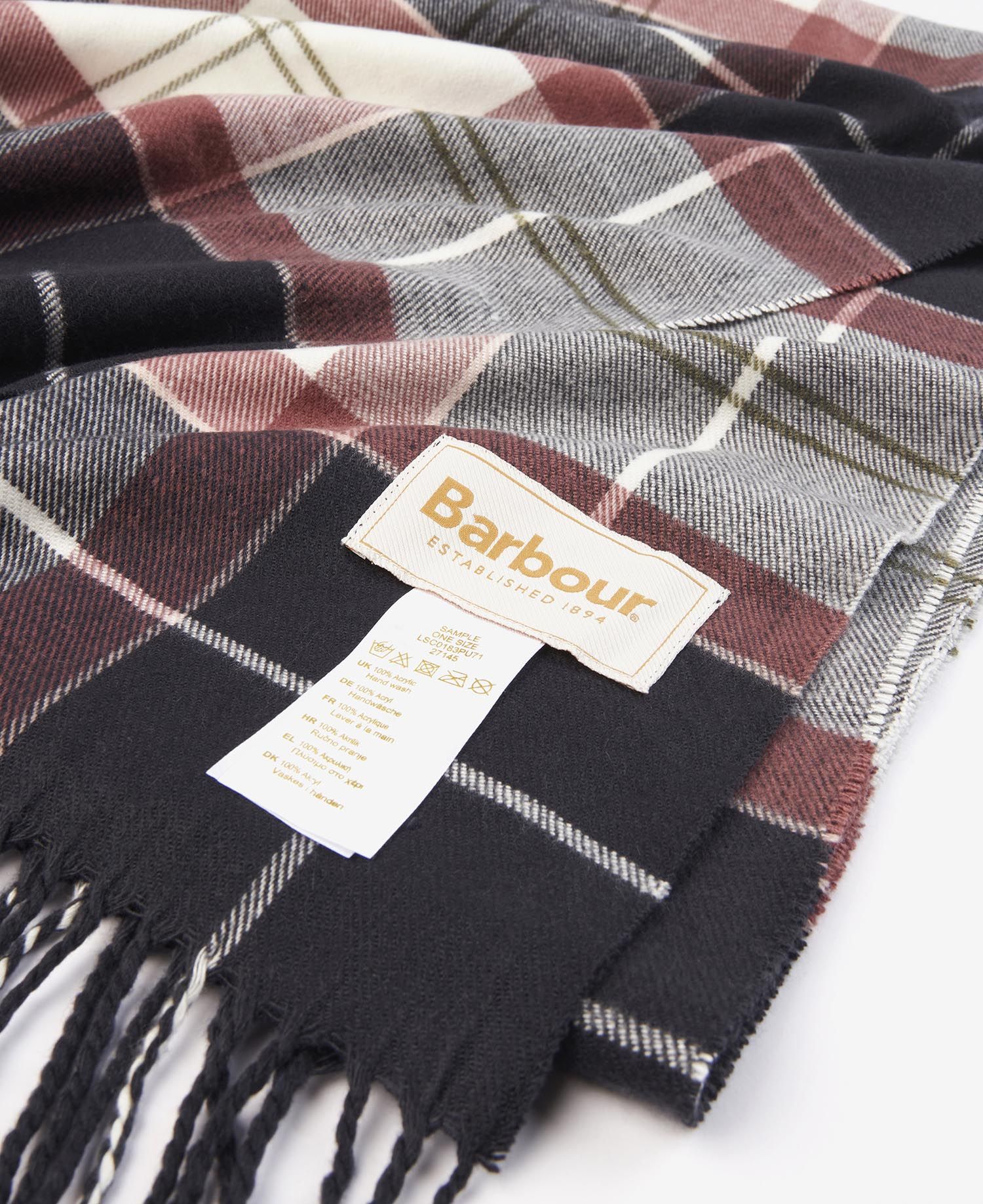 Barbour Hailes Tartan Wrap Women's Scarves Black / Red / Brown | 598723-ONL