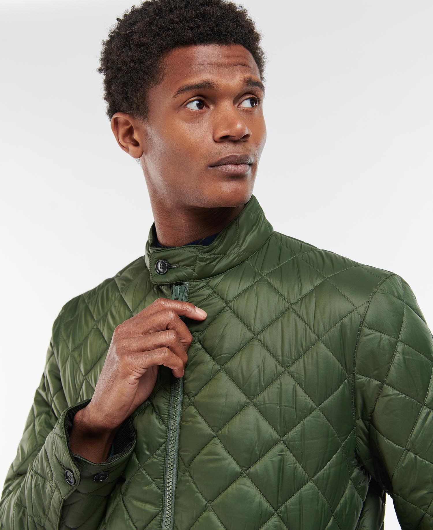 Barbour Harrington Men's Quilted Jackets Navy / Olive | 059623-KJH