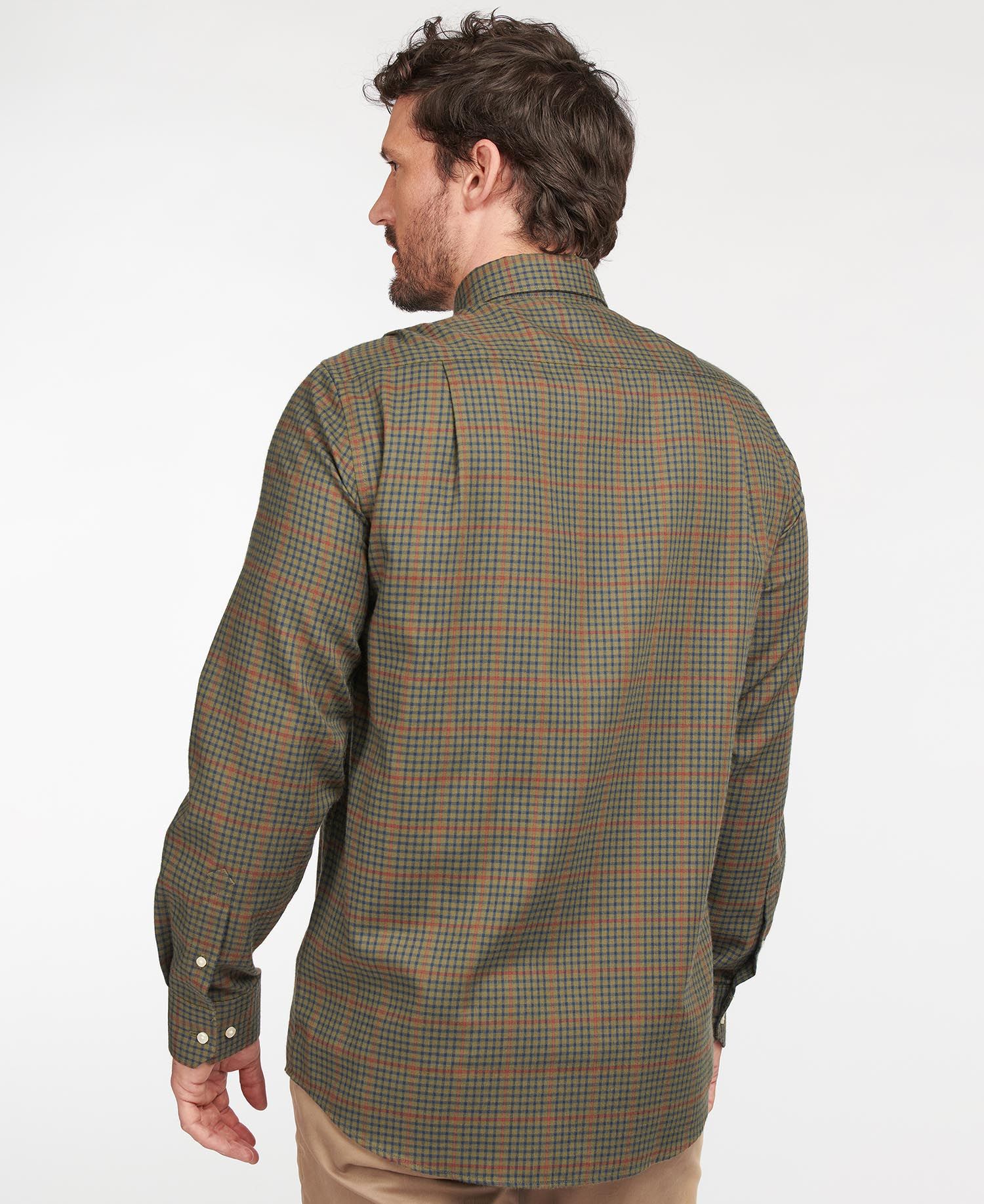 Barbour Henderson Thermo Weave Men's Shirts Olive | 915367-FOI