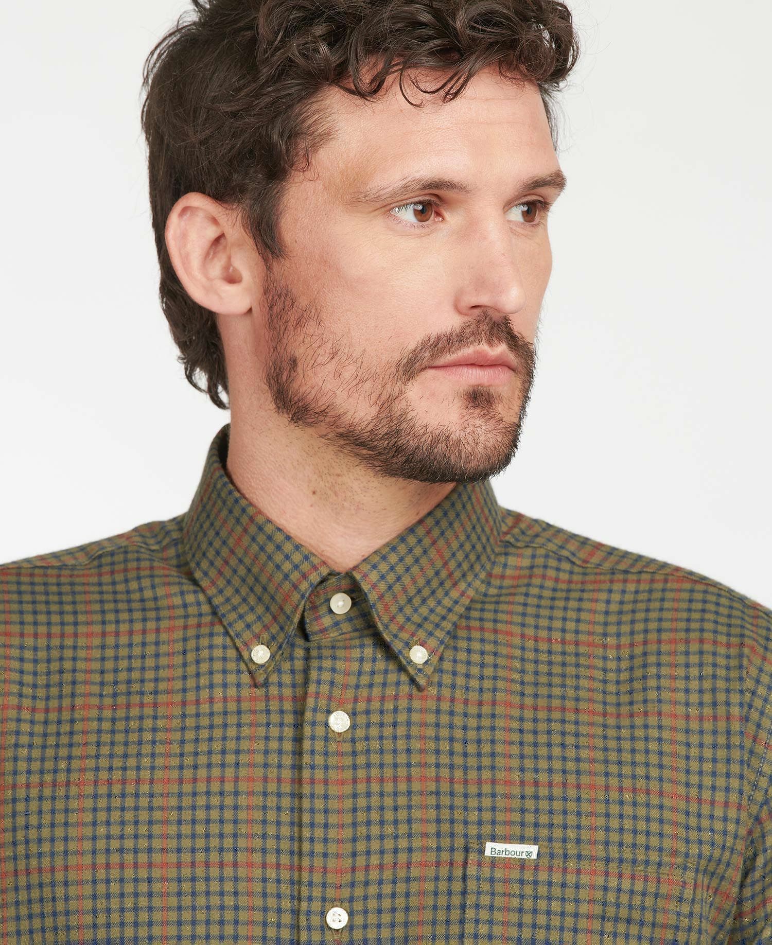 Barbour Henderson Thermo Weave Men's Shirts Olive | 915367-FOI