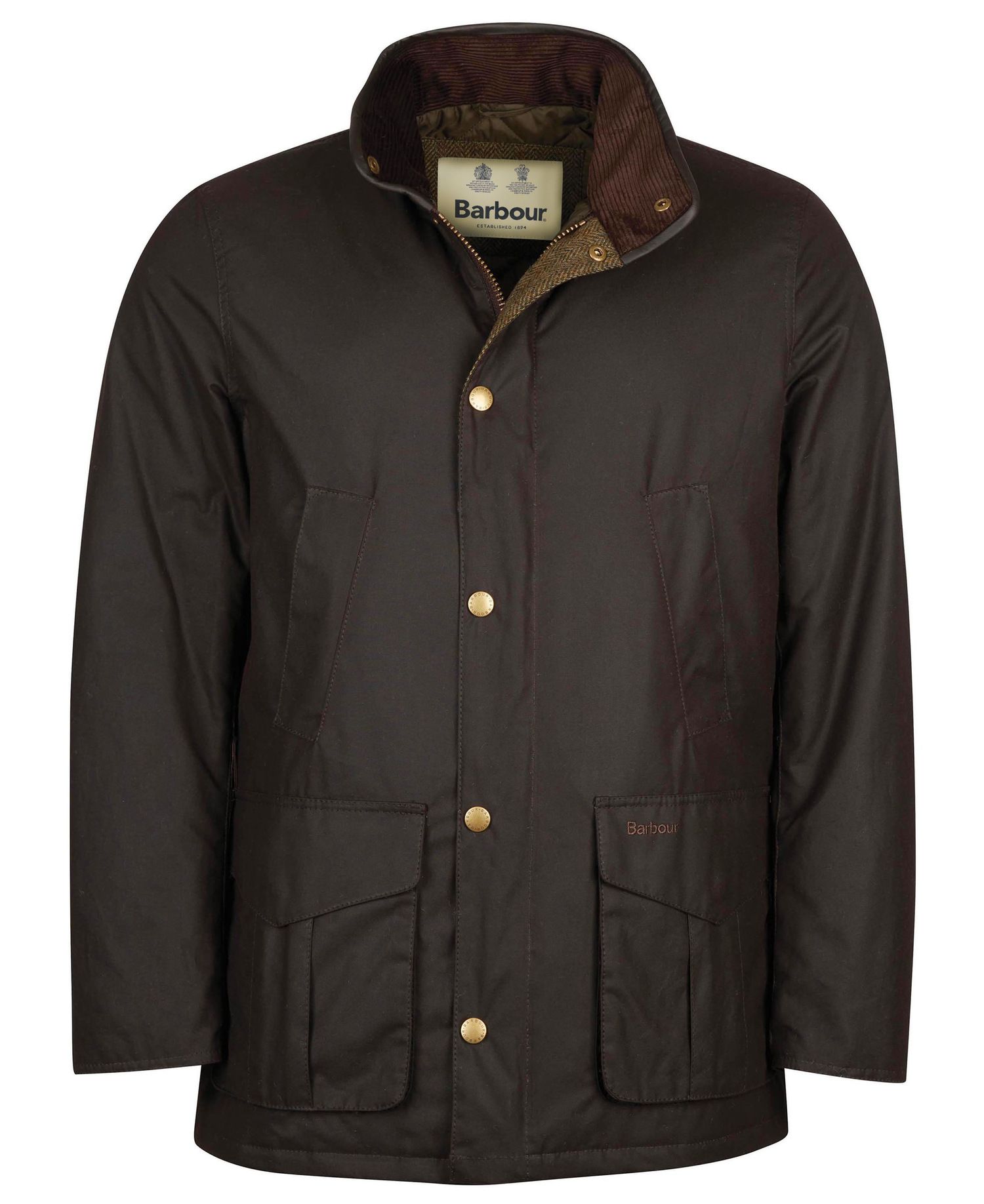 Barbour Hereford Men's Waxed Jackets Dark Coffee | 276493-GRS