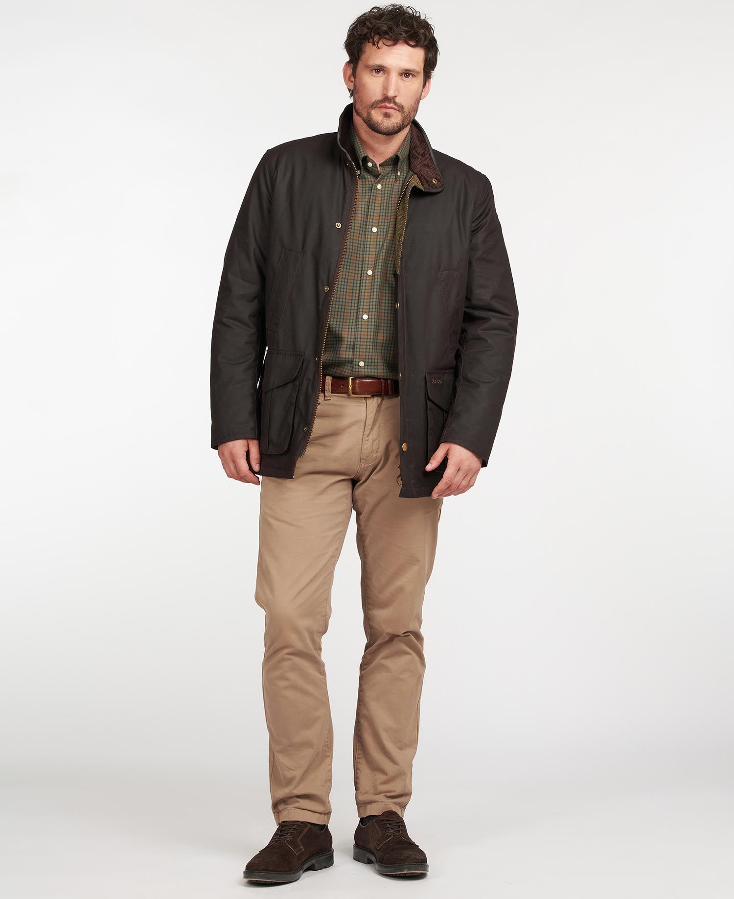 Barbour Hereford Men's Waxed Jackets Dark Coffee | 276493-GRS