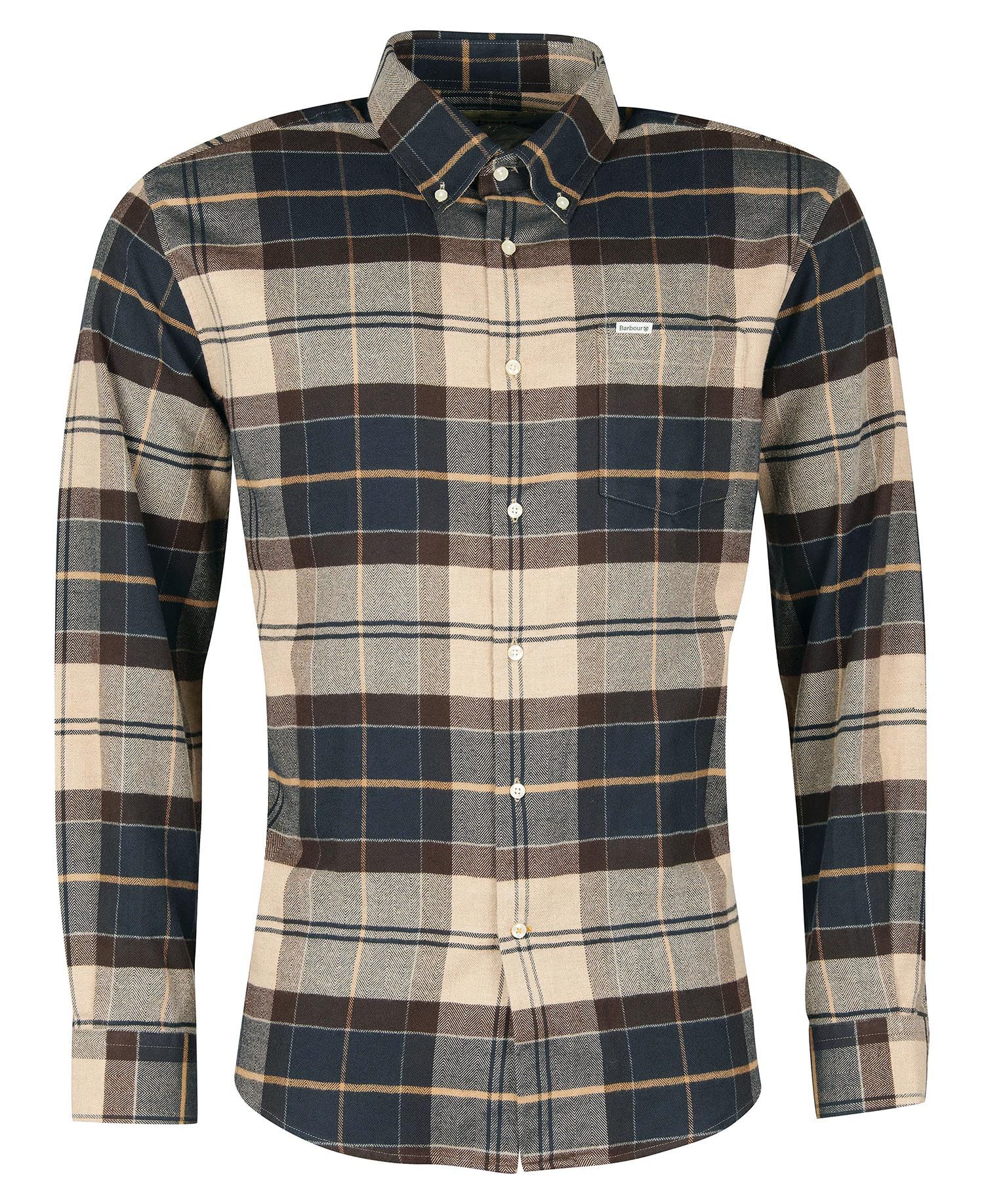 Barbour Hogside Tartan Men's Shirts Navy / Brown | 623914-FTU