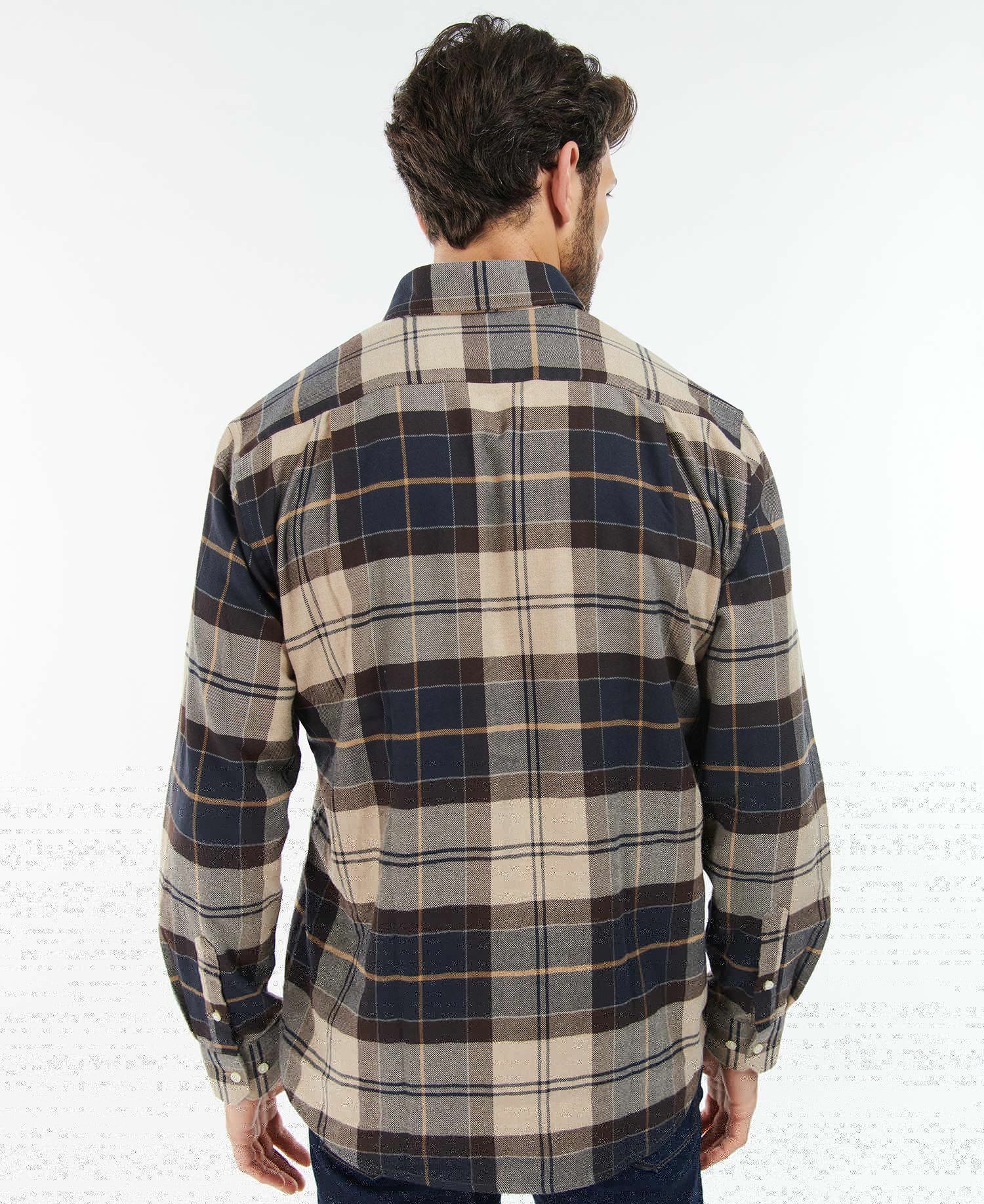 Barbour Hogside Tartan Men's Shirts Navy / Brown | 623914-FTU