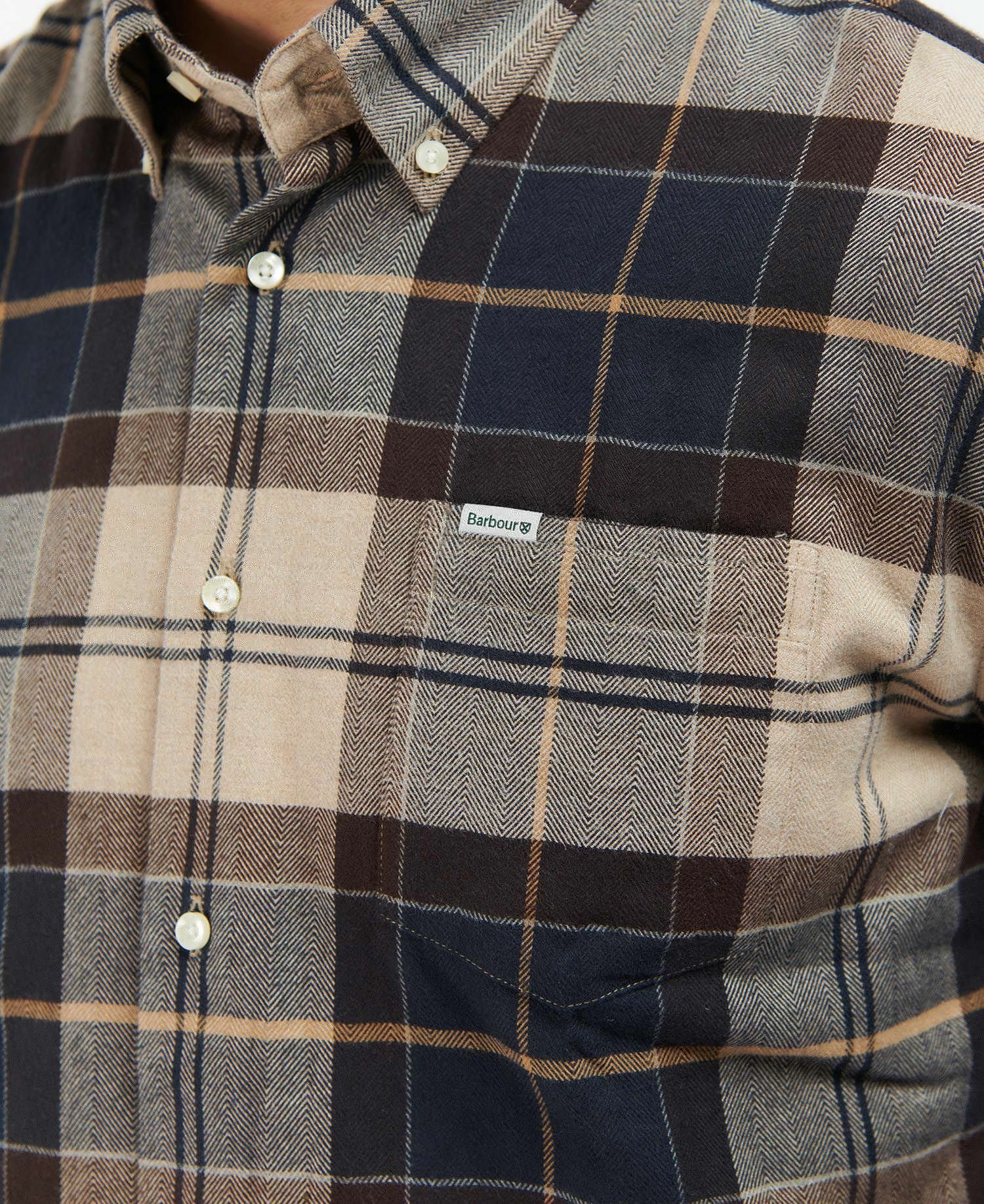 Barbour Hogside Tartan Men's Shirts Navy / Brown | 623914-FTU