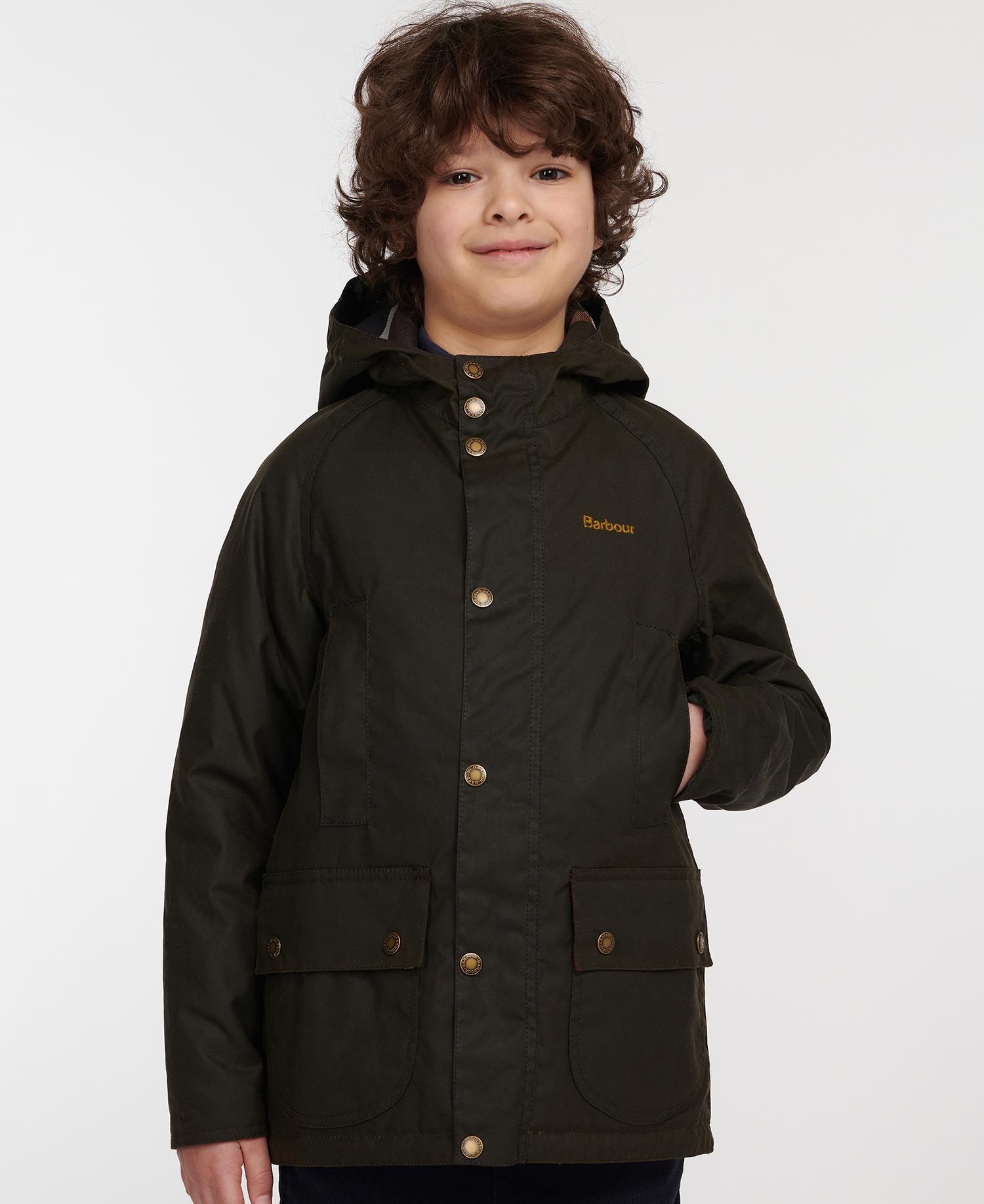 Barbour Hooded Beaufort Kids' Jackets Navy | 350489-OJV