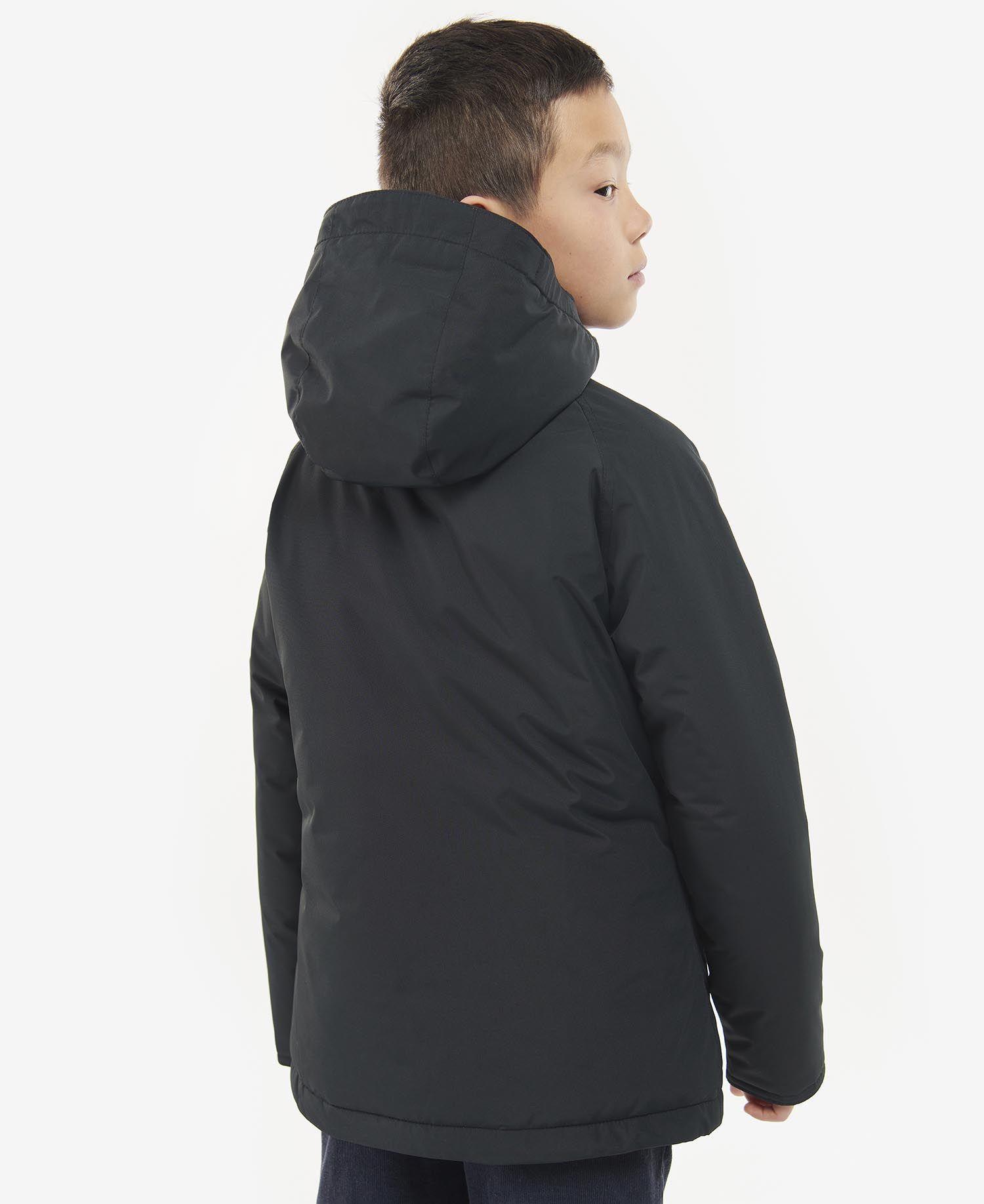 Barbour Hooded Beaufort Showerproof Kids' Jackets Black | 173865-YVT