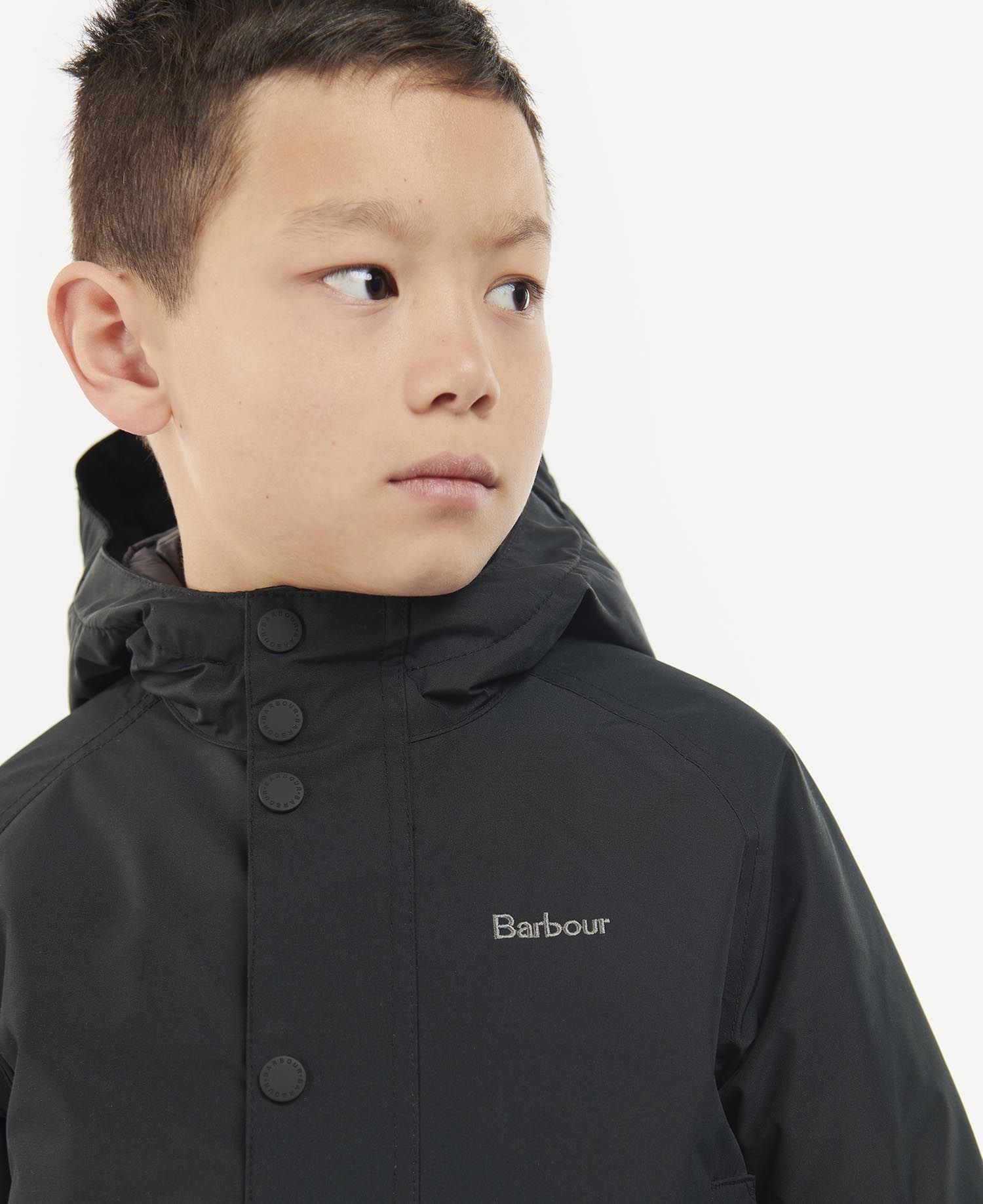 Barbour Hooded Beaufort Showerproof Kids' Jackets Black | 173865-YVT