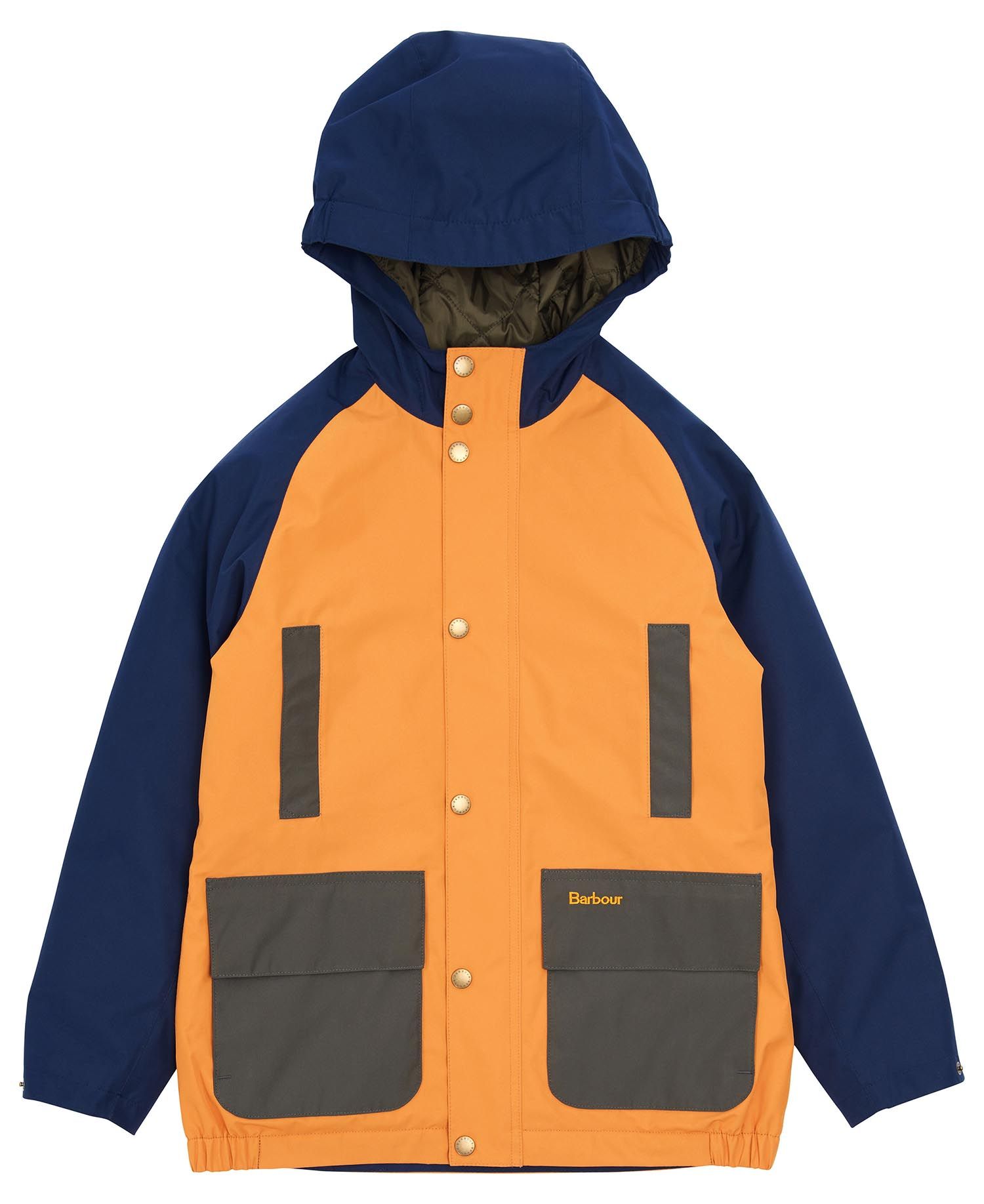 Barbour Hooded Bedale Showerproof Kids' Jackets Orange / Navy | 731540-VYT