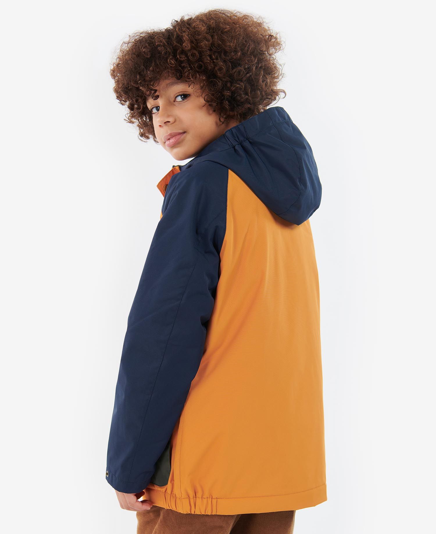 Barbour Hooded Bedale Showerproof Kids' Jackets Orange / Navy | 731540-VYT