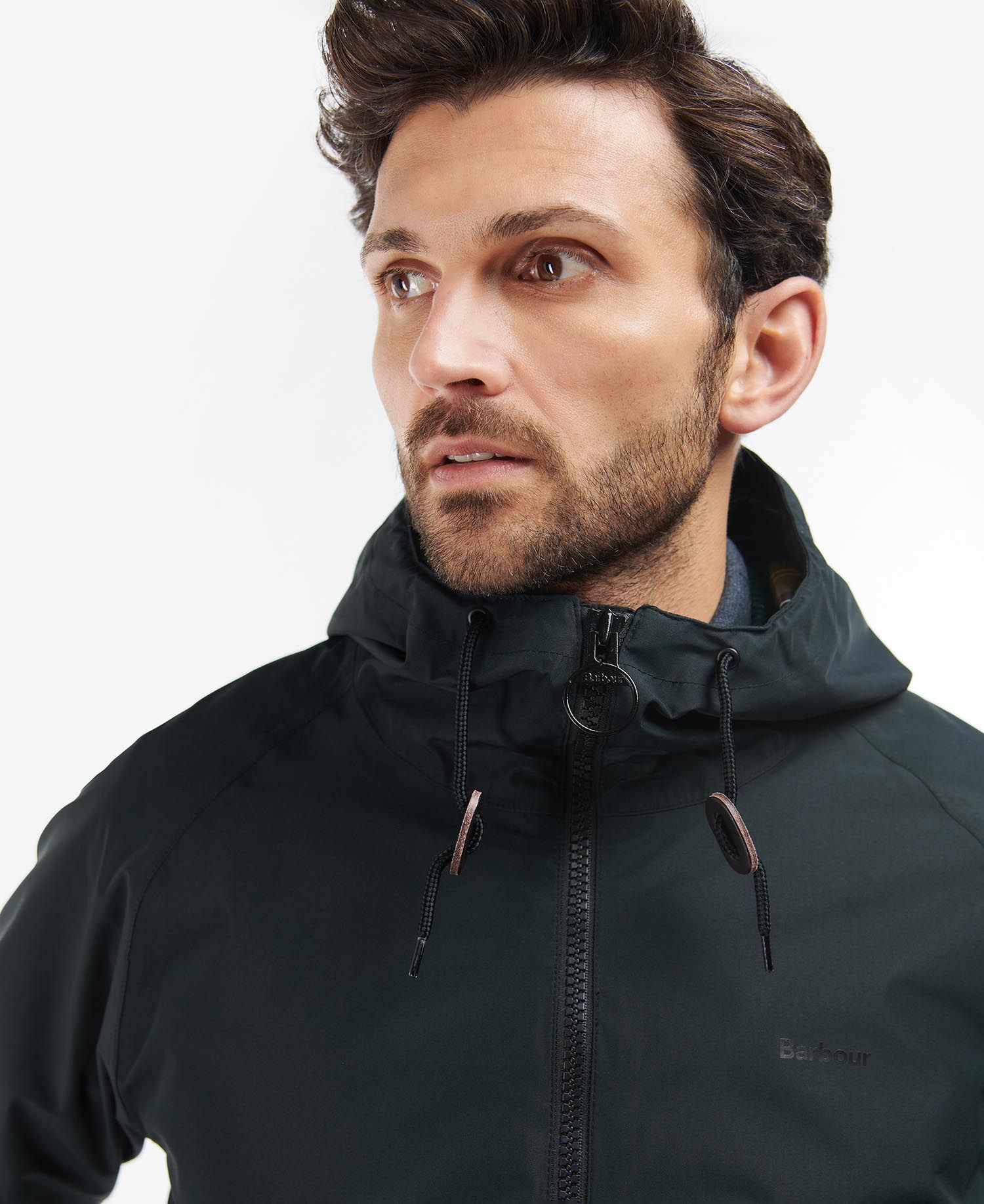 Barbour Hooded Domus Men's Waterproof Jackets Black | 106472-KAJ