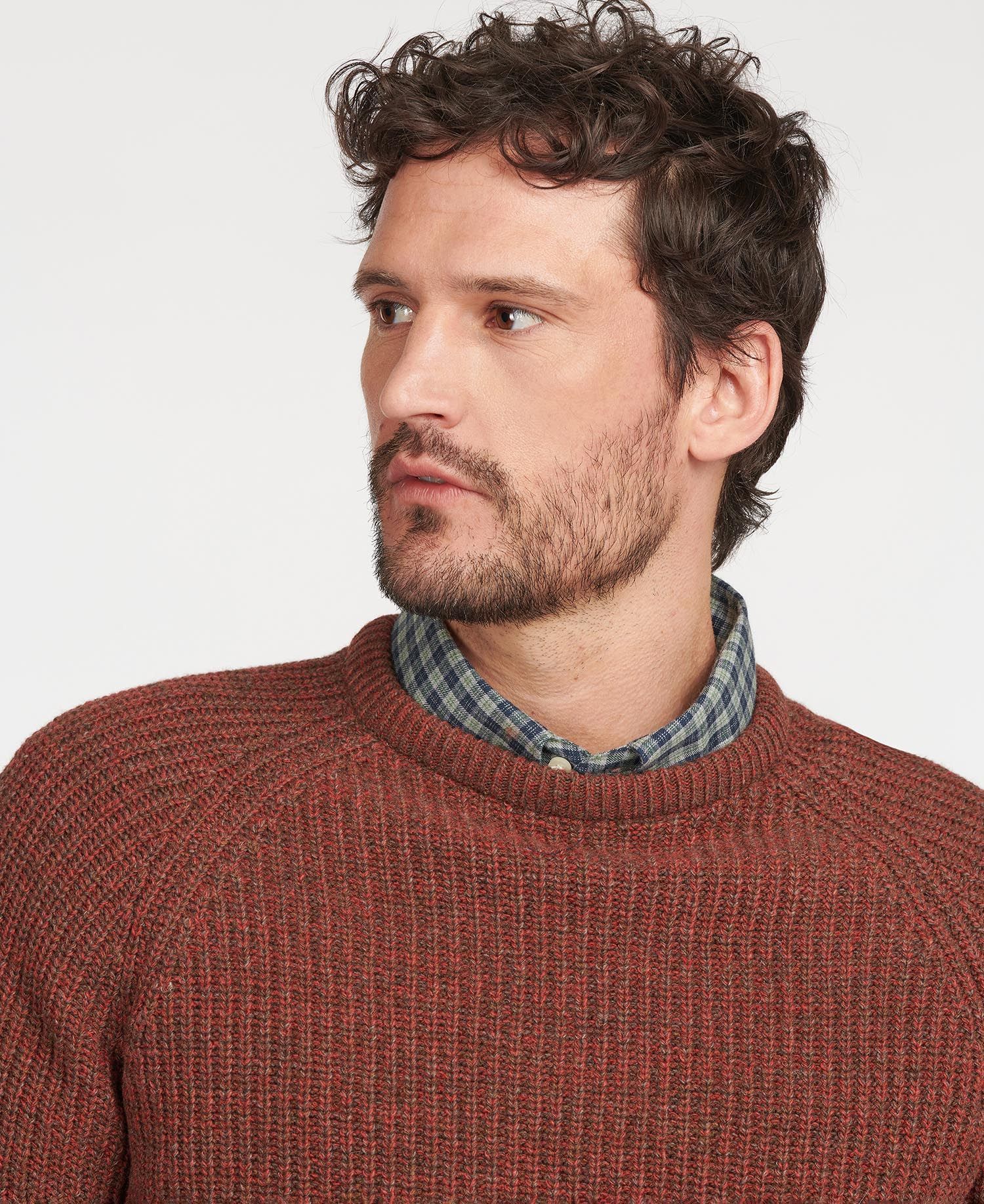 Barbour Horseford Crew Knit Men's Sweaters Brown | 782540-JBZ