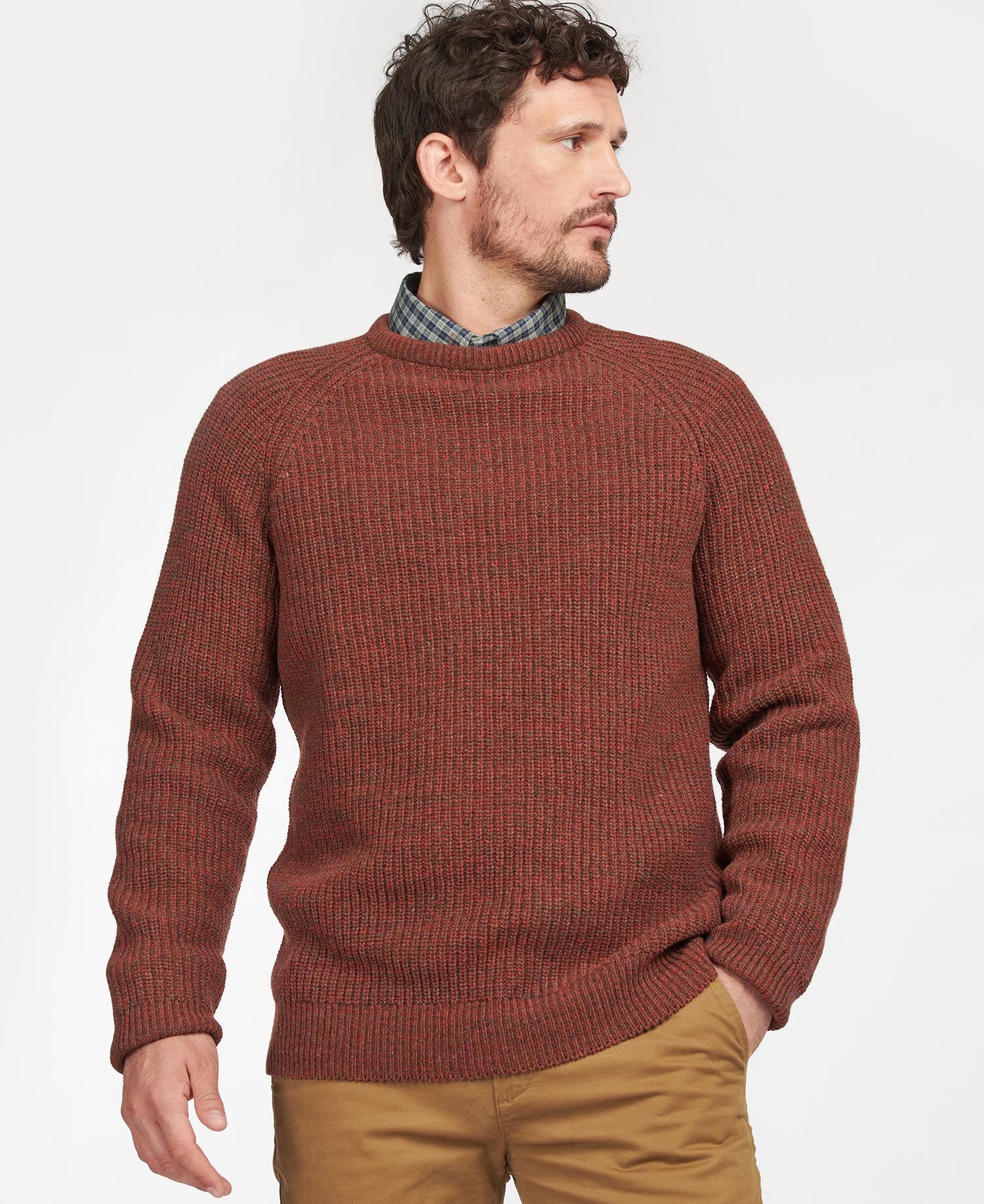 Barbour Horseford Crew Knit Men\'s Sweaters Brown | 782540-JBZ