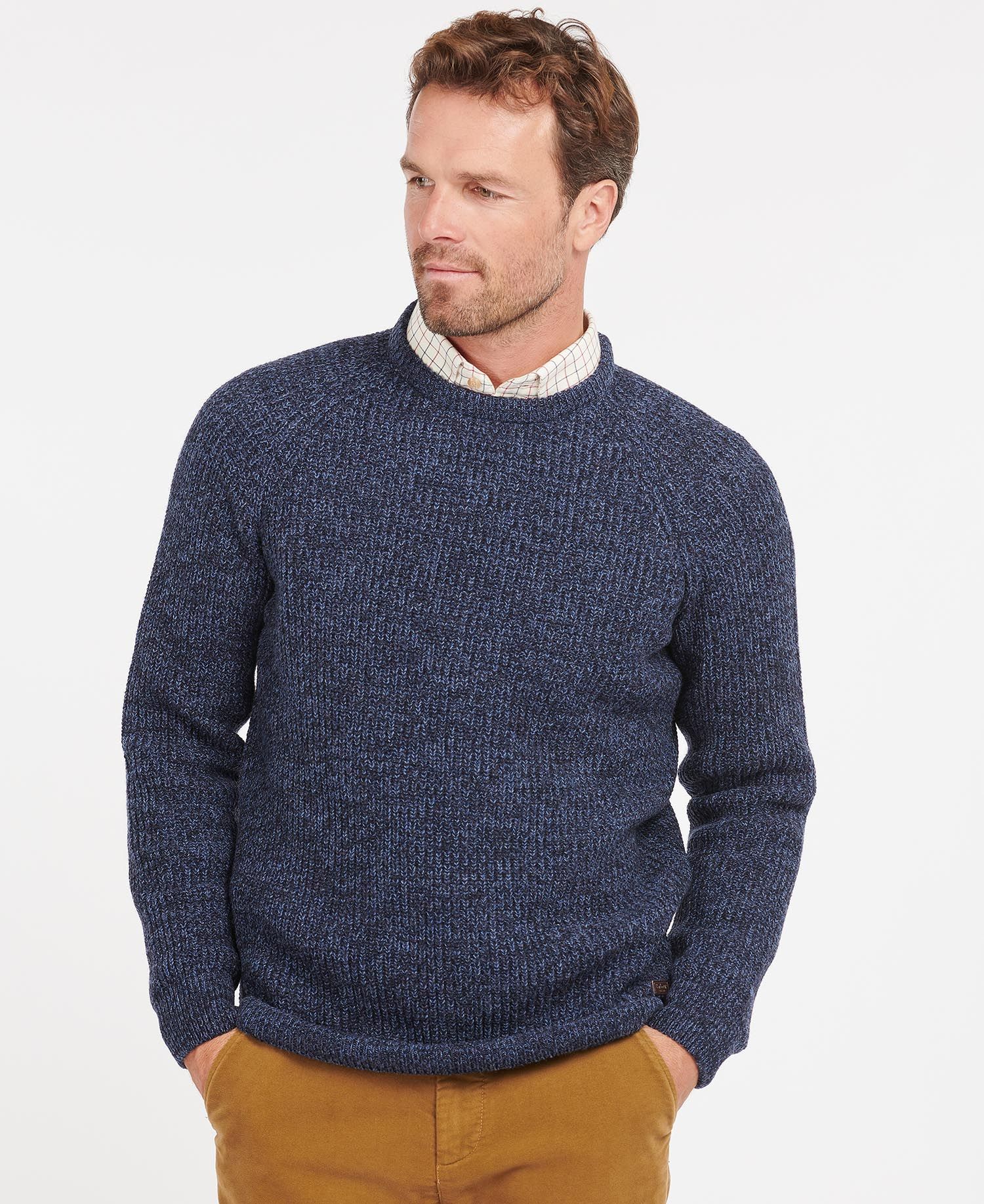 Barbour Horseford Crew Neck Men\'s Sweaters Navy | 609438-MXQ