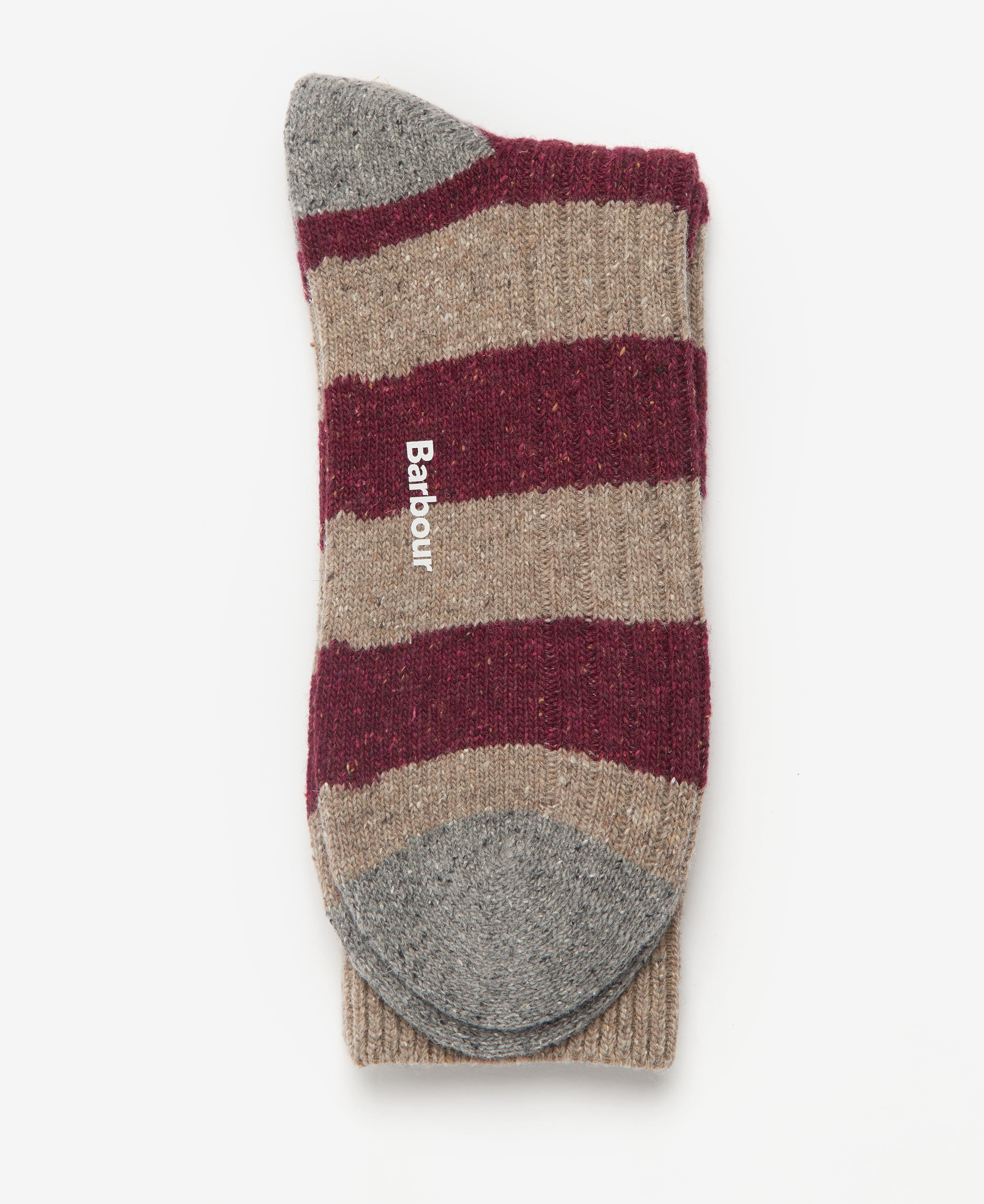 Barbour Houghton Stripe Men's Socks Khaki / Red | 096187-DBF