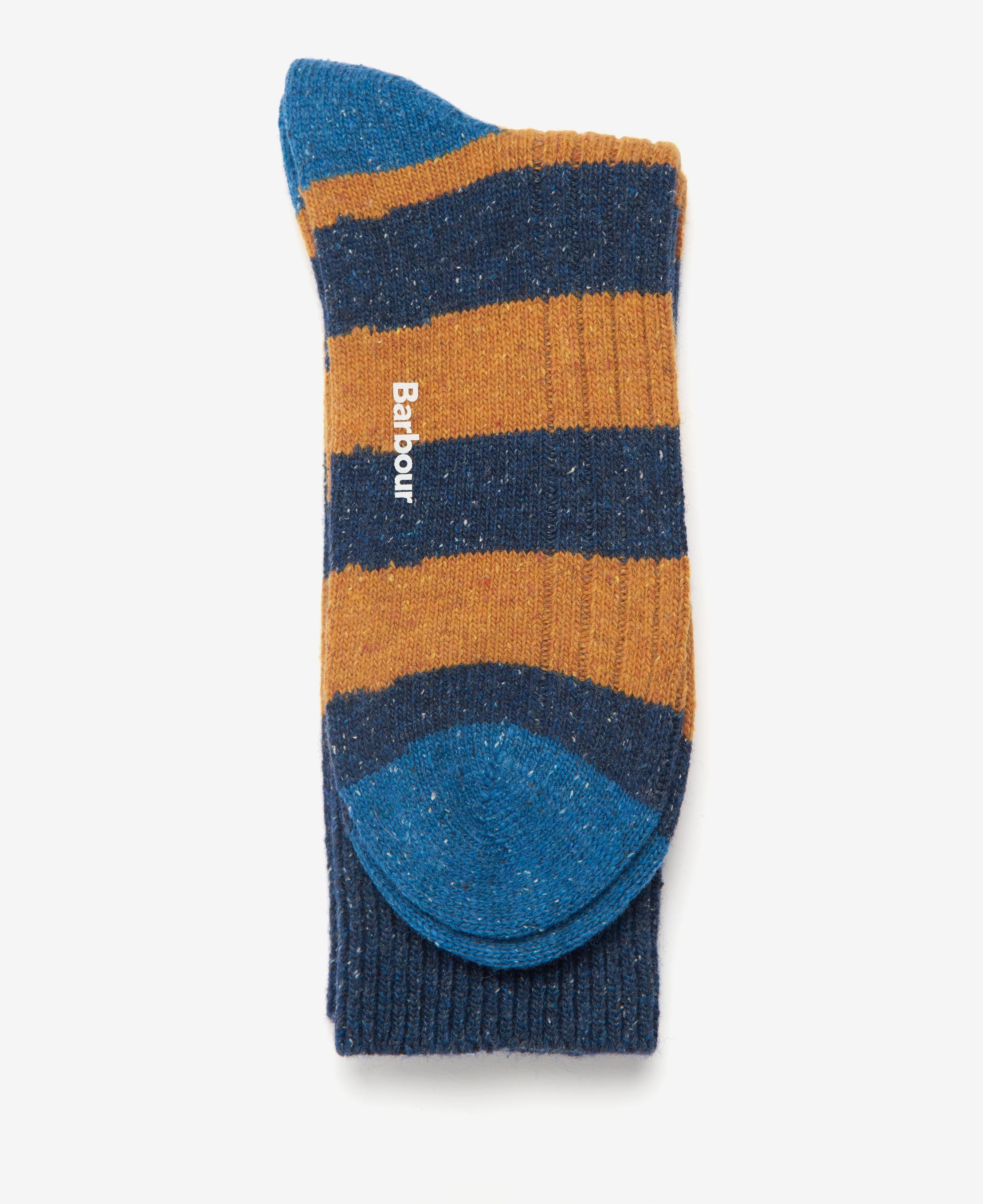 Barbour Houghton Stripe Men's Socks Orange / Navy | 412389-EJO