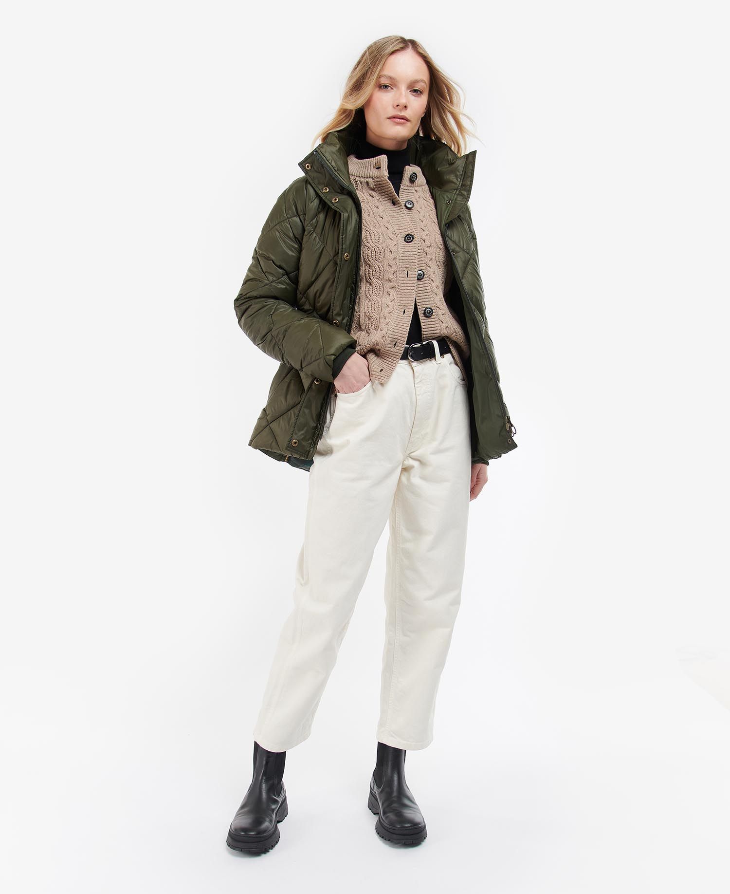 Barbour Hoxa Women's Quilted Jackets Olive | 894162-UZB