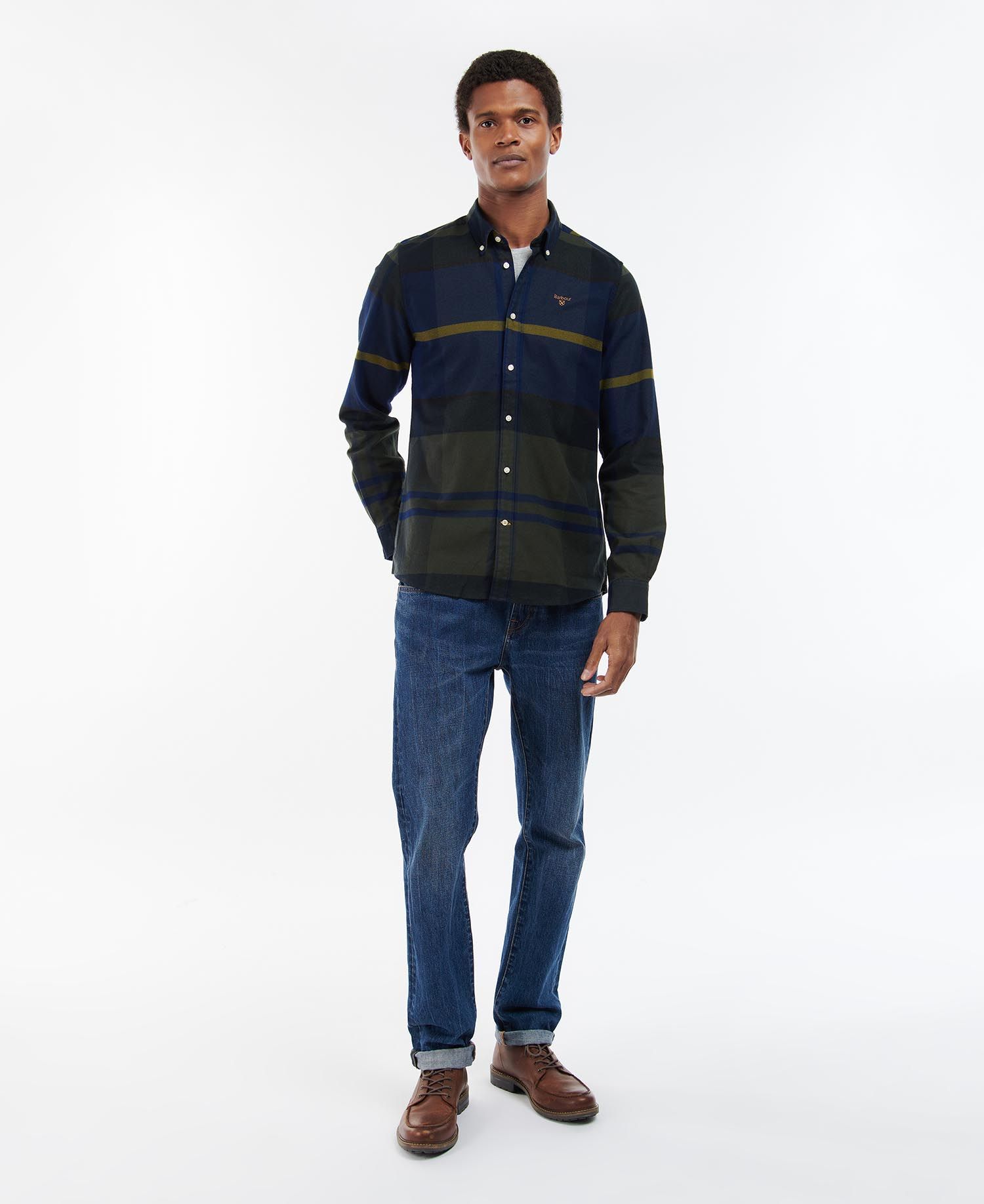 Barbour Iceloch Tailored Men's Shirts Navy | 814537-VHY