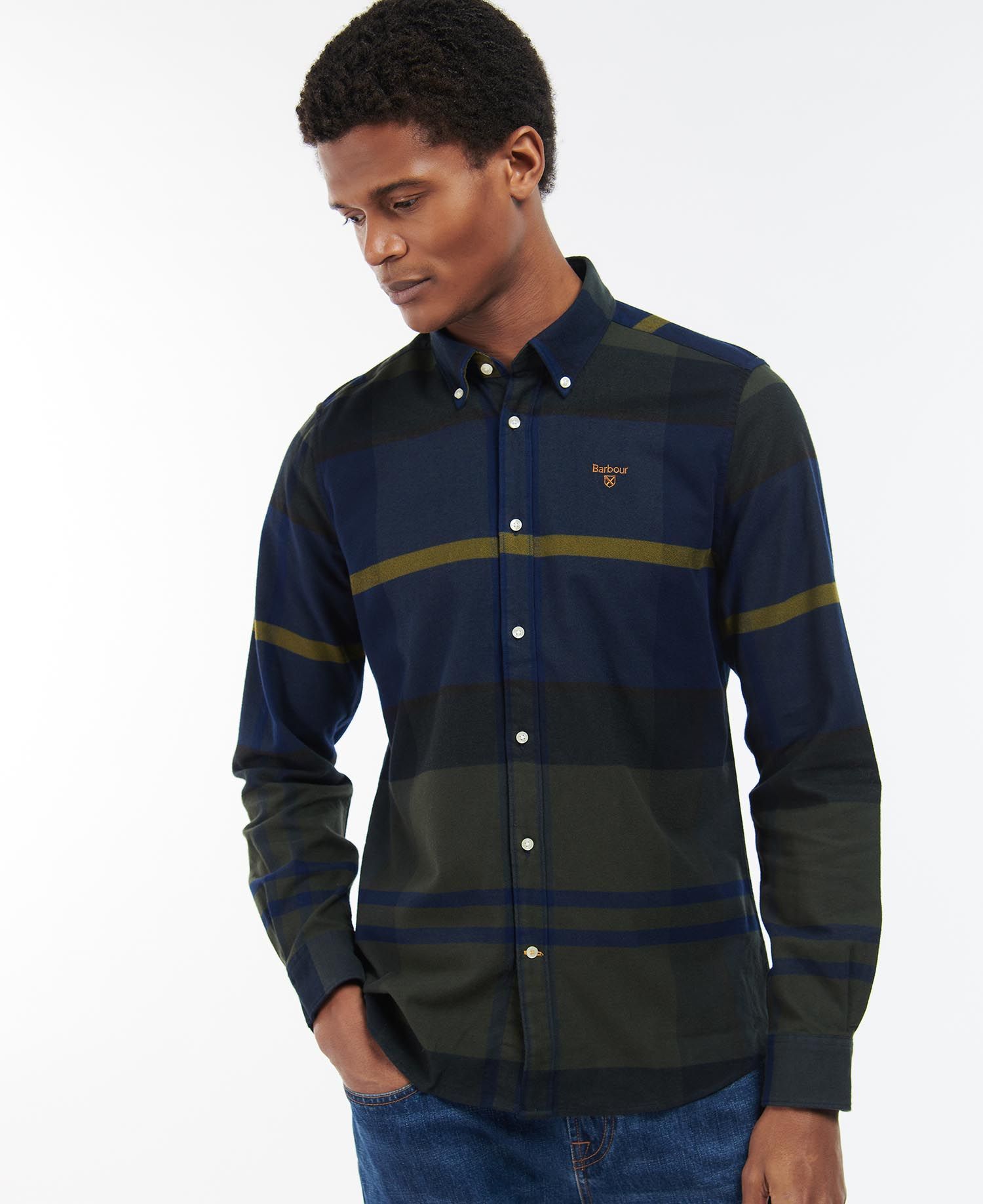 Barbour Iceloch Tailored Men's Shirts Navy | 814537-VHY