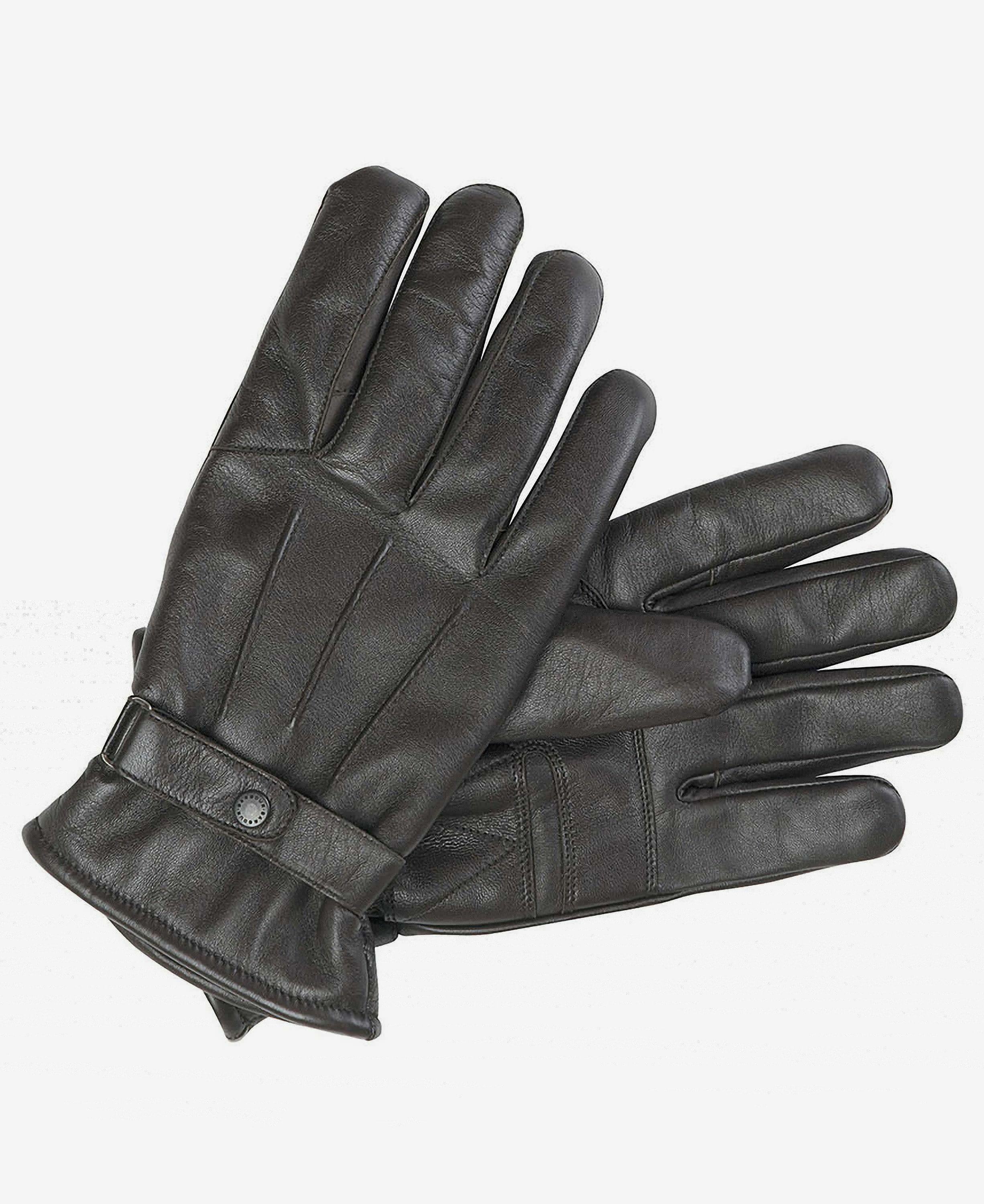 Barbour Insulated Burnished Leather Men\'s Gloves Black | 312985-UPB