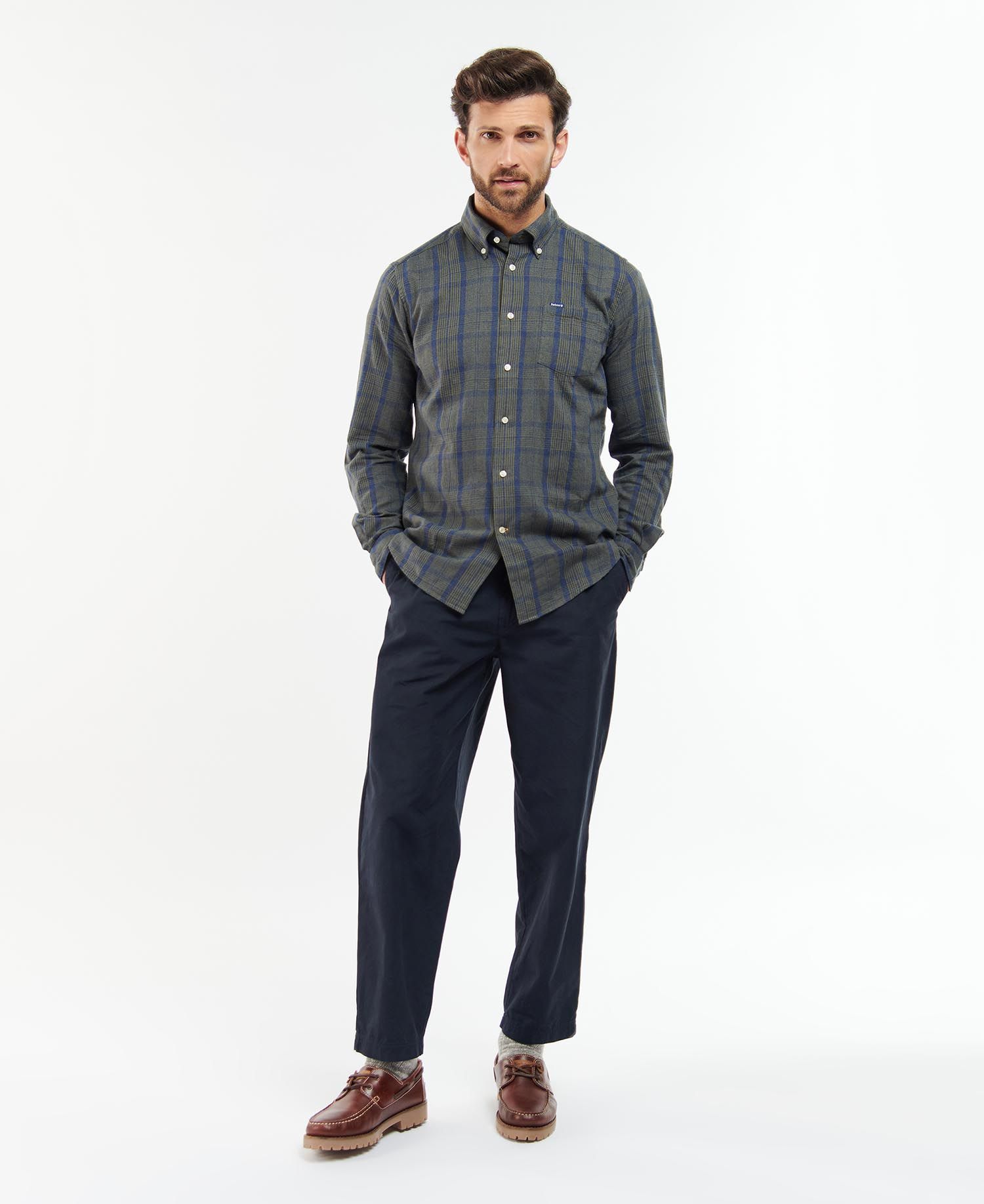 Barbour Inverbeg Tailored Men's Shirts Olive | 290684-BSZ