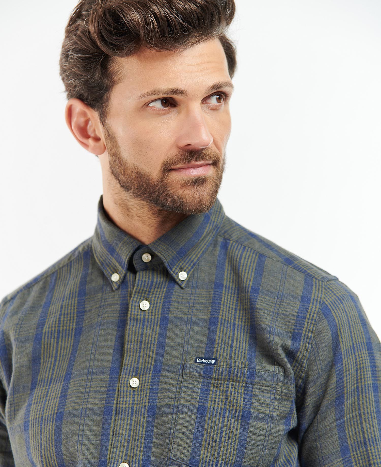 Barbour Inverbeg Tailored Men's Shirts Olive | 290684-BSZ