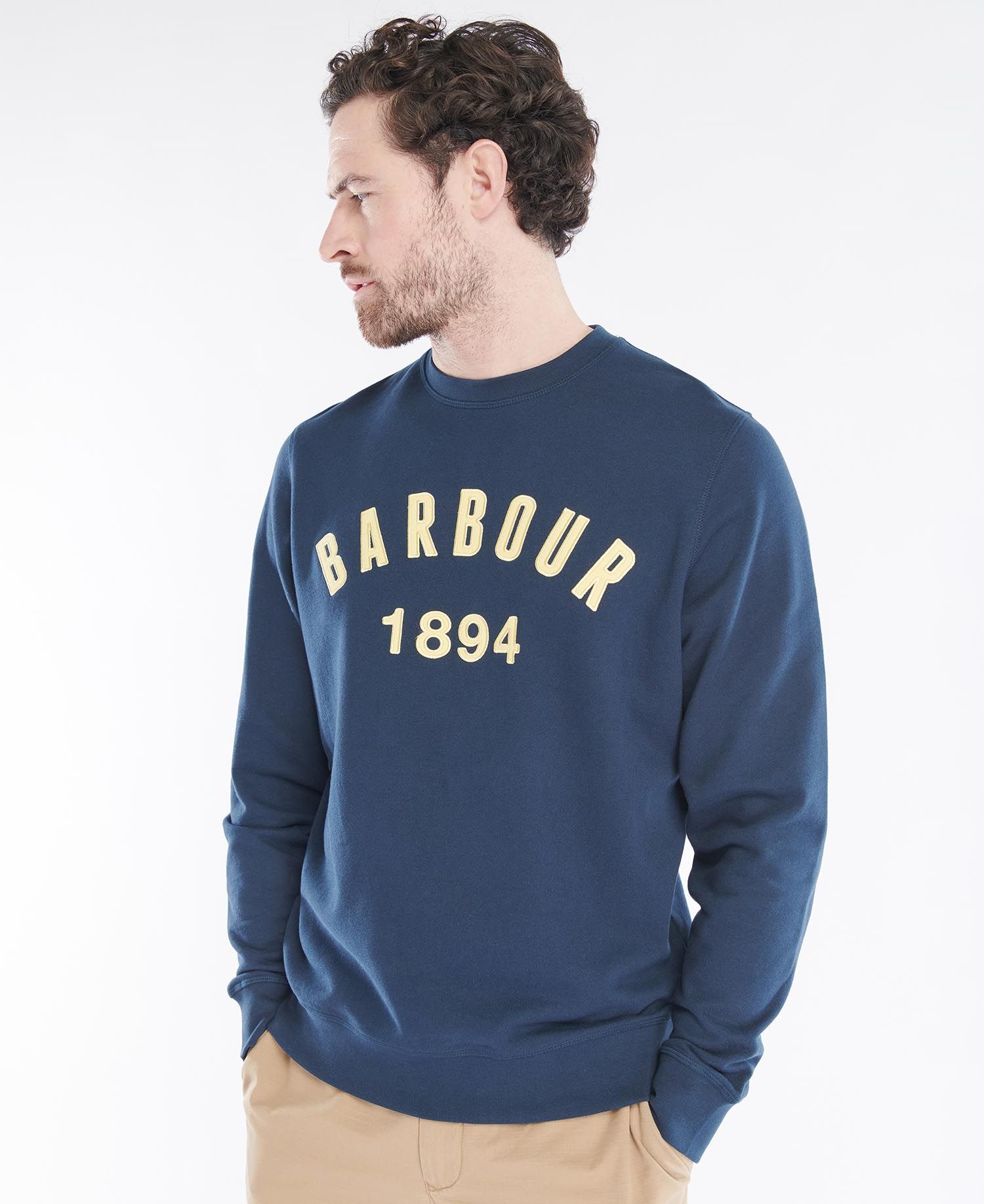 Barbour John Crew Men's Sweatshirts Navy | 402819-MIZ