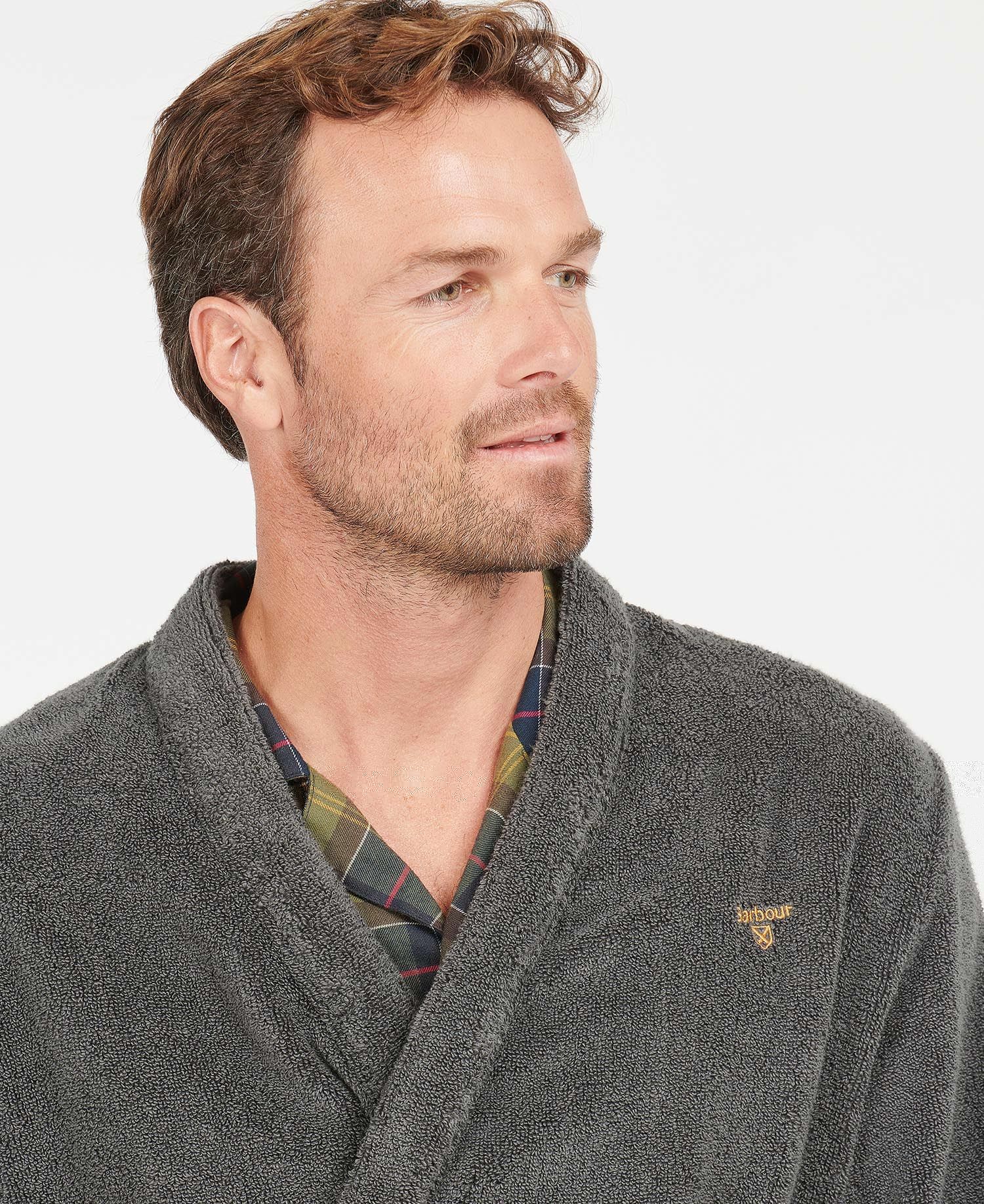 Barbour Lachlaning Gown Men's Nightwear Grey | 024738-BZK