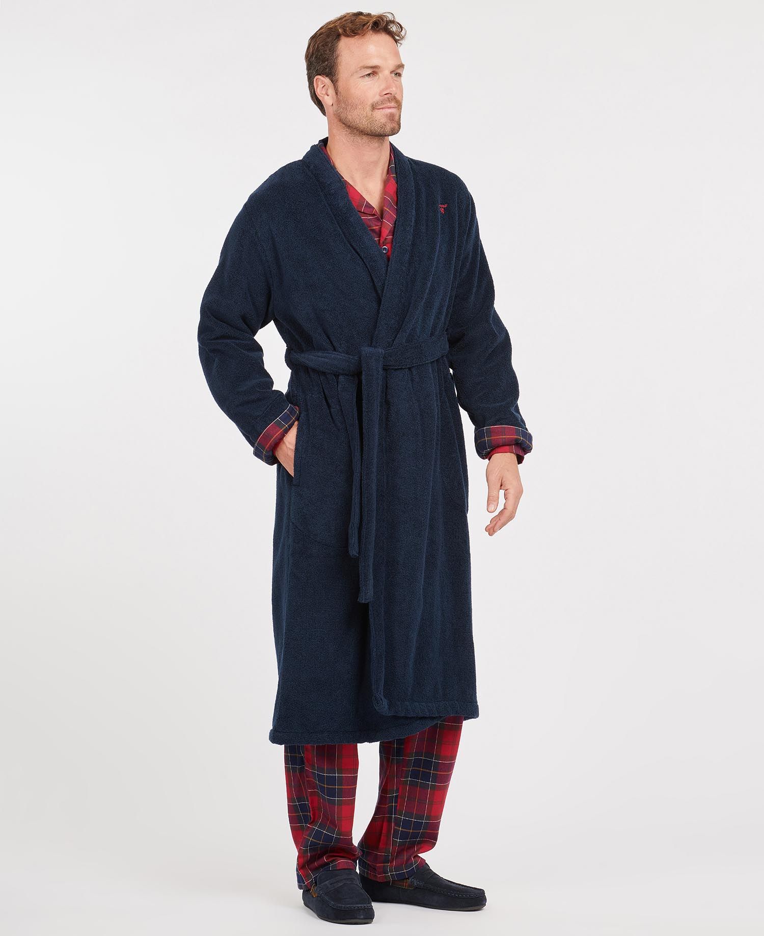 Barbour Lachlaning Gown Men's Nightwear Grey | 658429-FMR