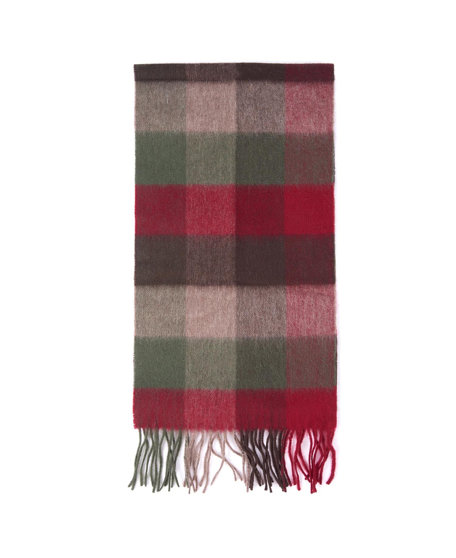 Barbour Large Tattersall Men's Scarves Red / Olive | 237108-RTB